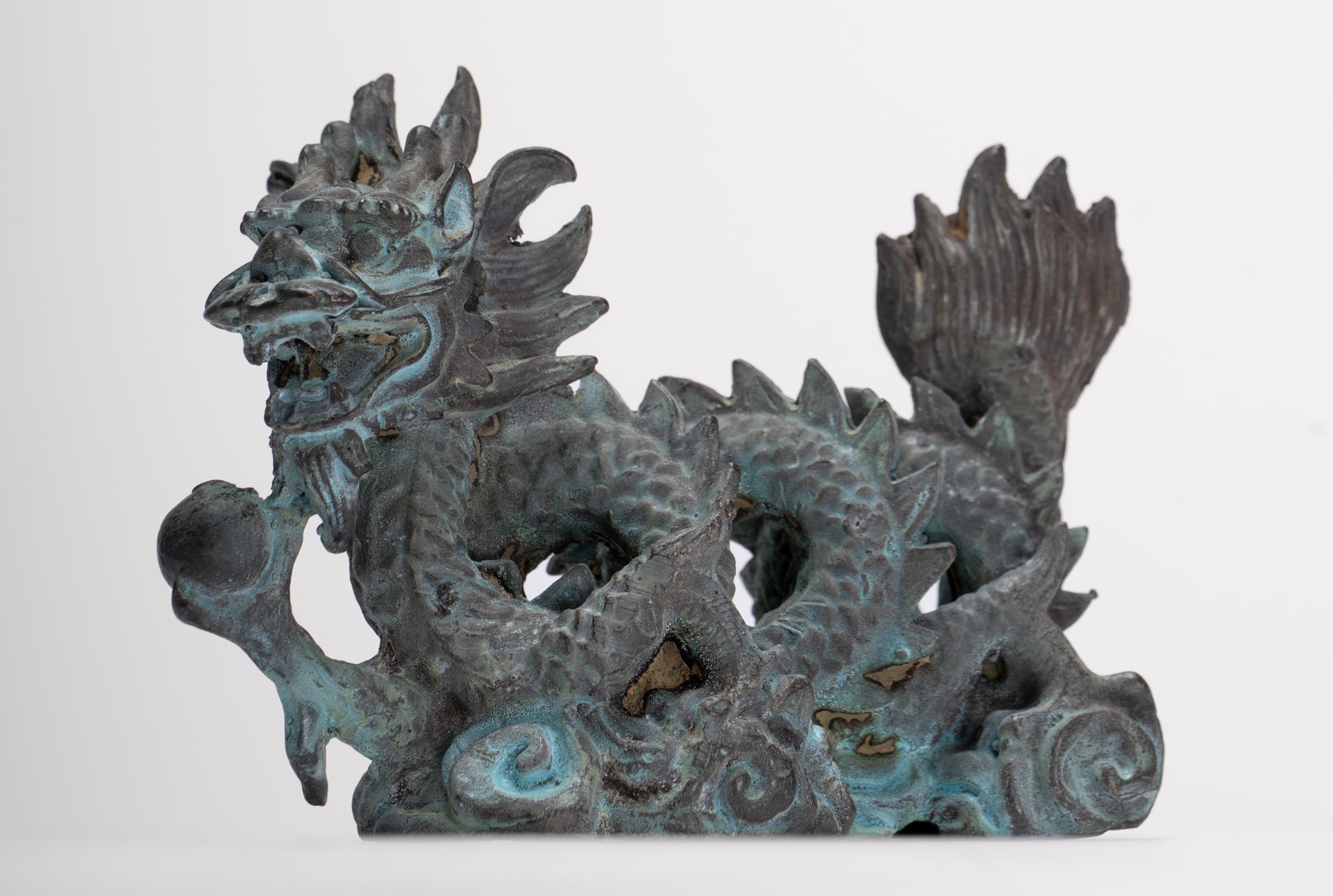 Antique Chinese Style Bronze Dragon Statue - 12.5cm/5"