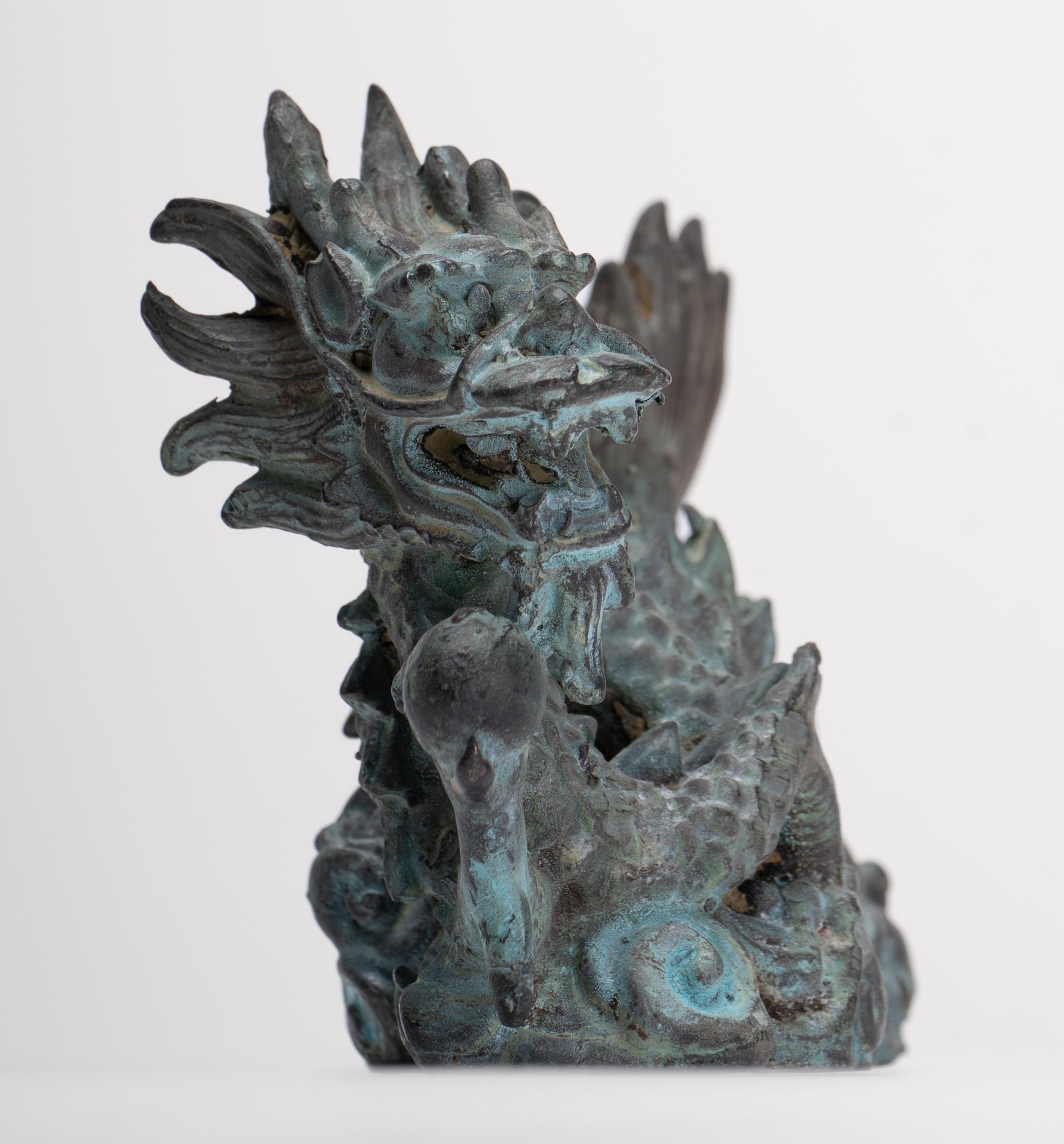Antique Chinese Style Bronze Dragon Statue - 12.5cm/5"