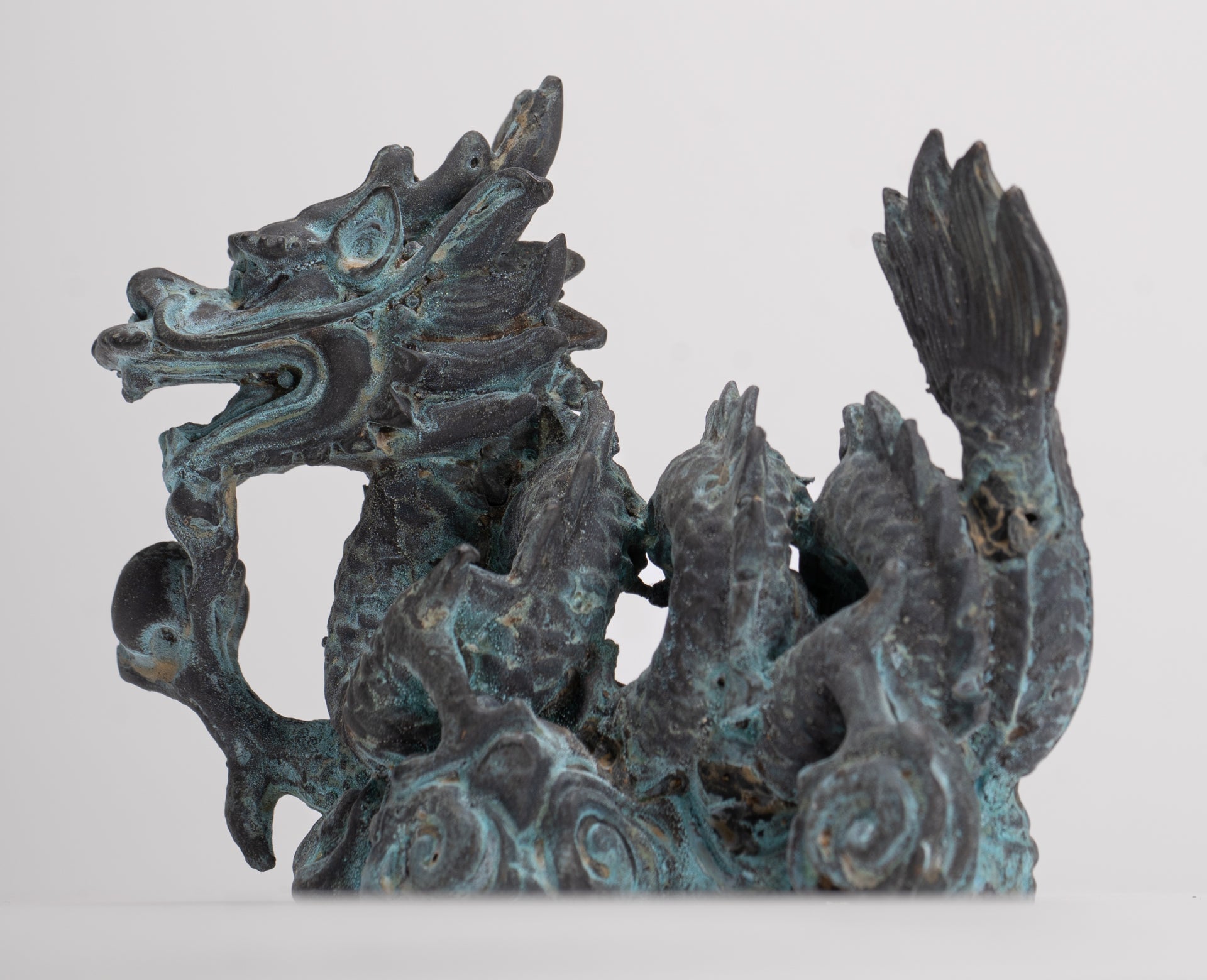 Antique Chinese Style Bronze Dragon Statue - 12.5cm/5"