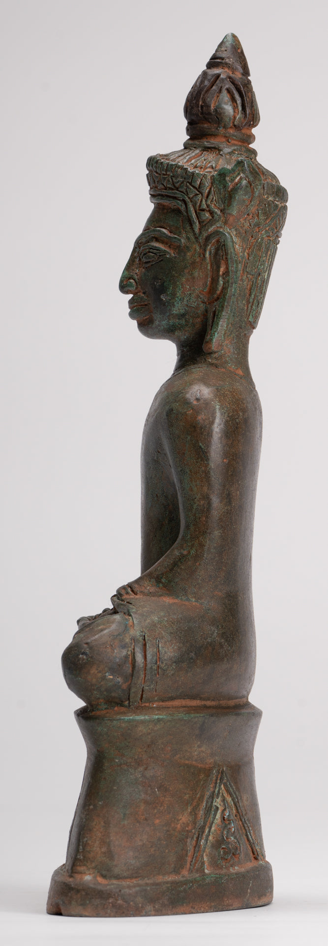 Buddha Statue - Seated Antique Laos Style Meditation Buddha Statue - 26cm/10"