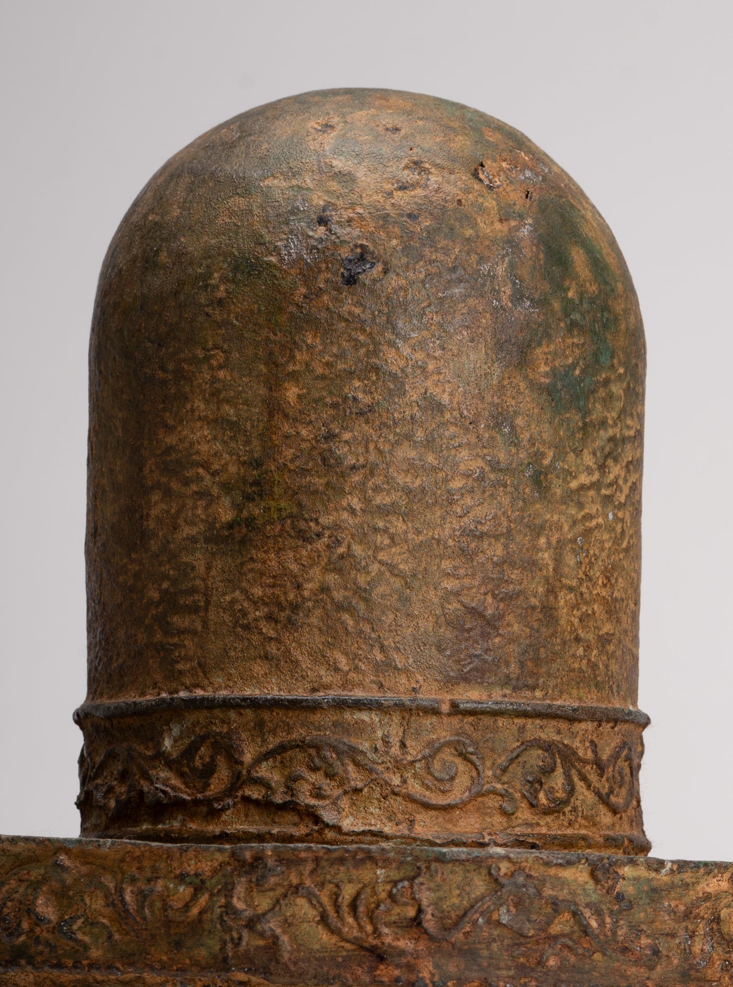 Linga - Antique Indian Style South Asia Bronze Shiva Linga / Lingnum & Yoni - 26cm/10"