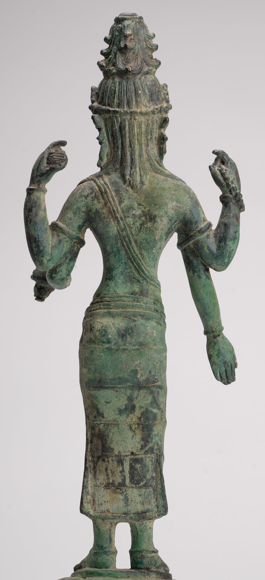 Lokeshvara - Antique Khmer Style Standing Bronze Lokeshvara Statue - 35cm/14"