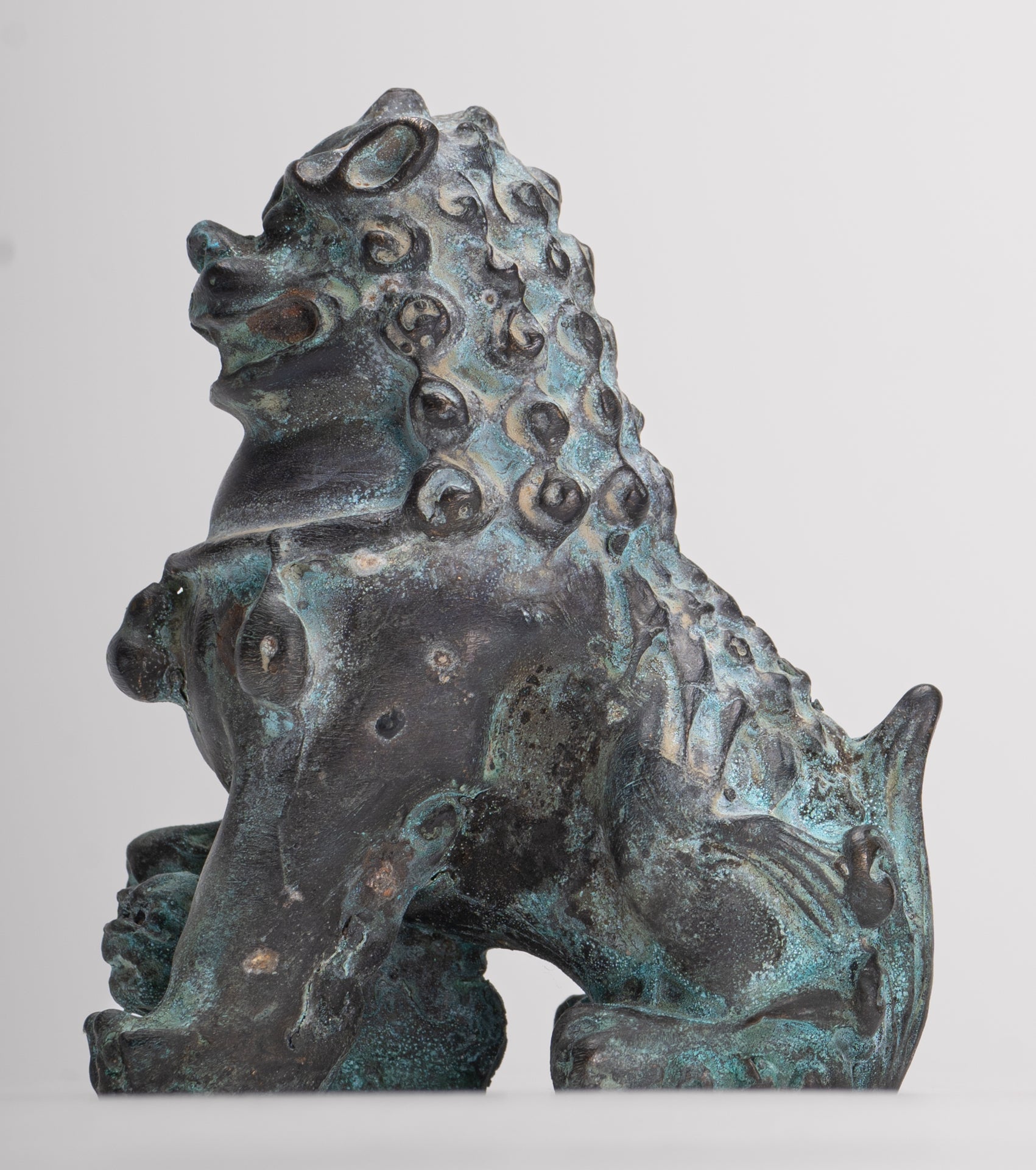 Lions gardiens de temple de style chinois antique Lions Shishi Foo Dogs Lions impériaux (paire) - 10,5 cm/4"