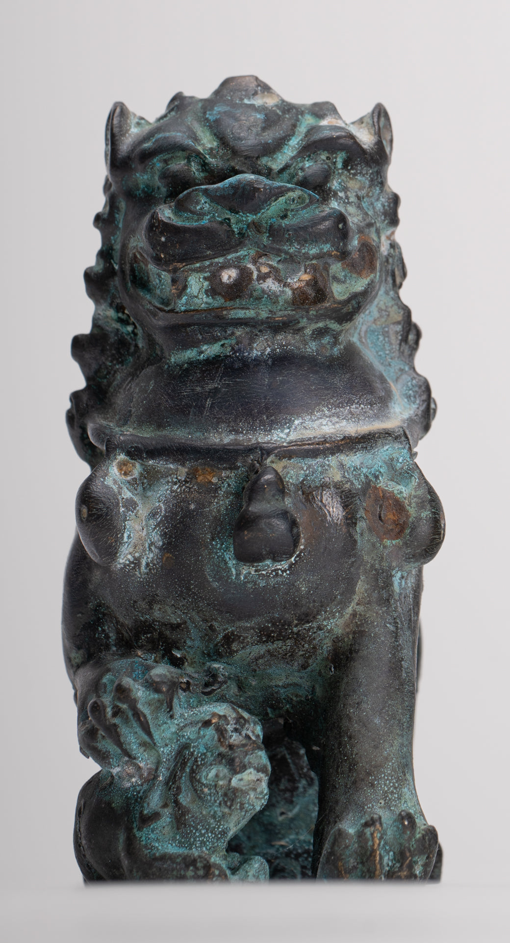 Lions gardiens de temple de style chinois antique Lions Shishi Foo Dogs Lions impériaux (paire) - 10,5 cm/4"