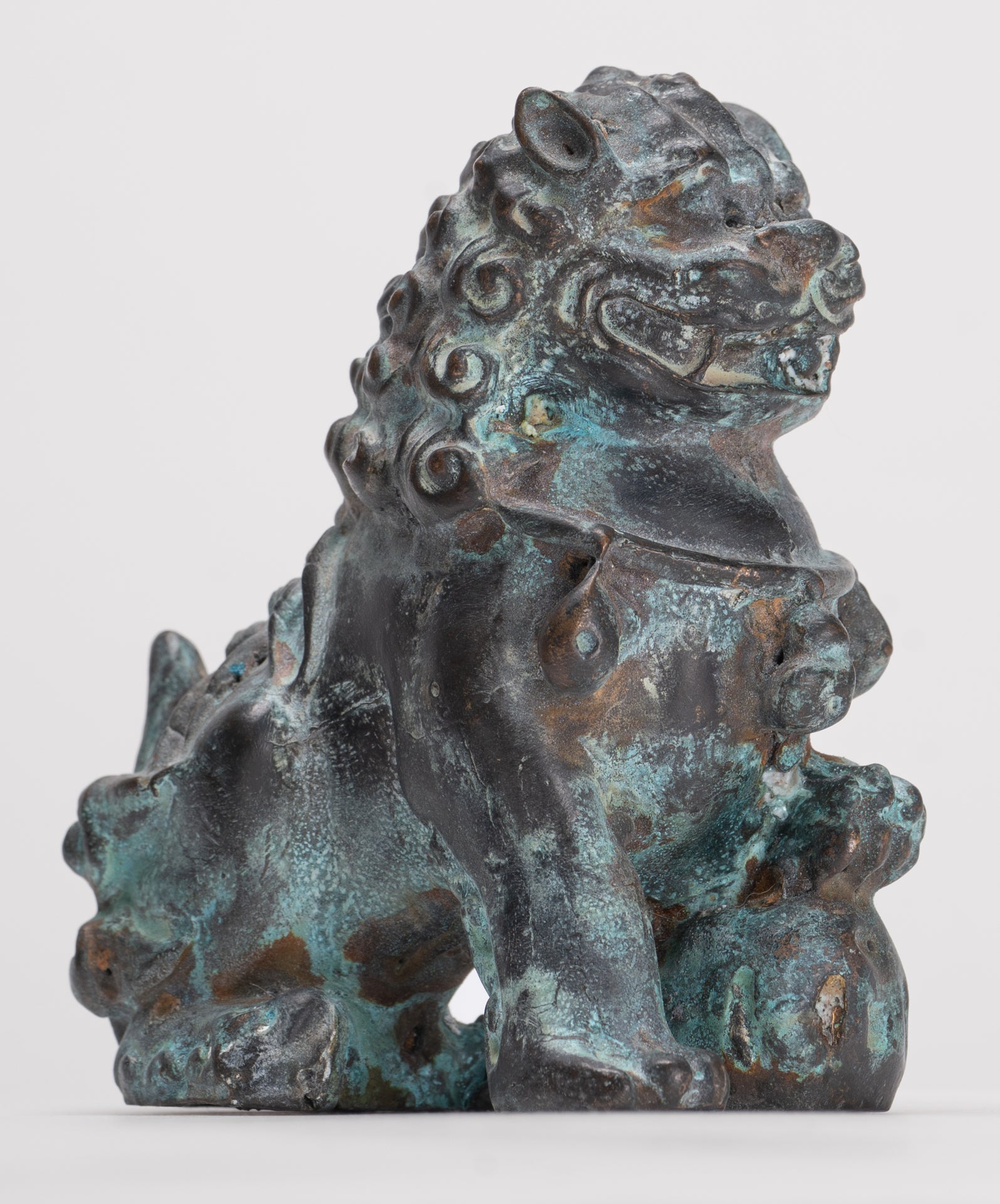 Lions gardiens de temple de style chinois antique Lions Shishi Foo Dogs Lions impériaux (paire) - 10,5 cm/4"