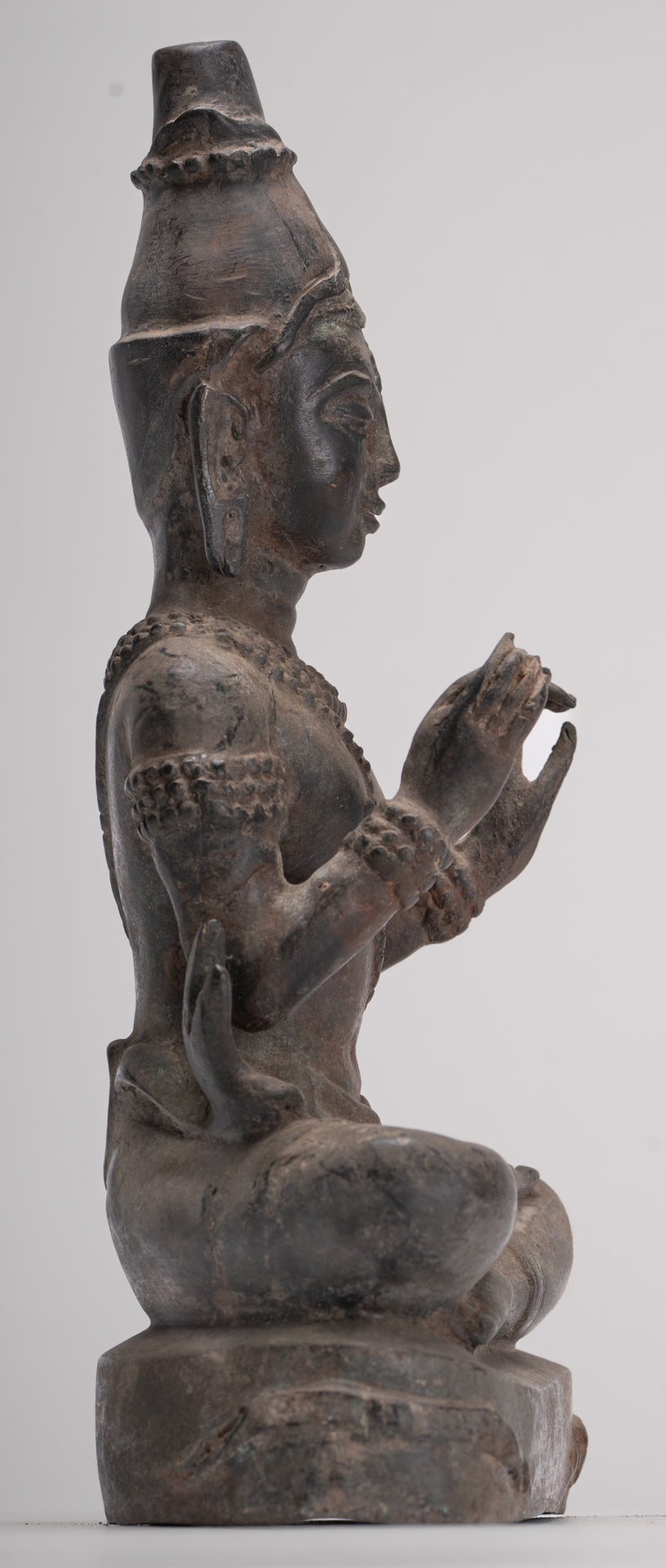 Antique Buddha Statue - Seated Antique Thai Hermit / Wise Man Statue - 29cm/12"