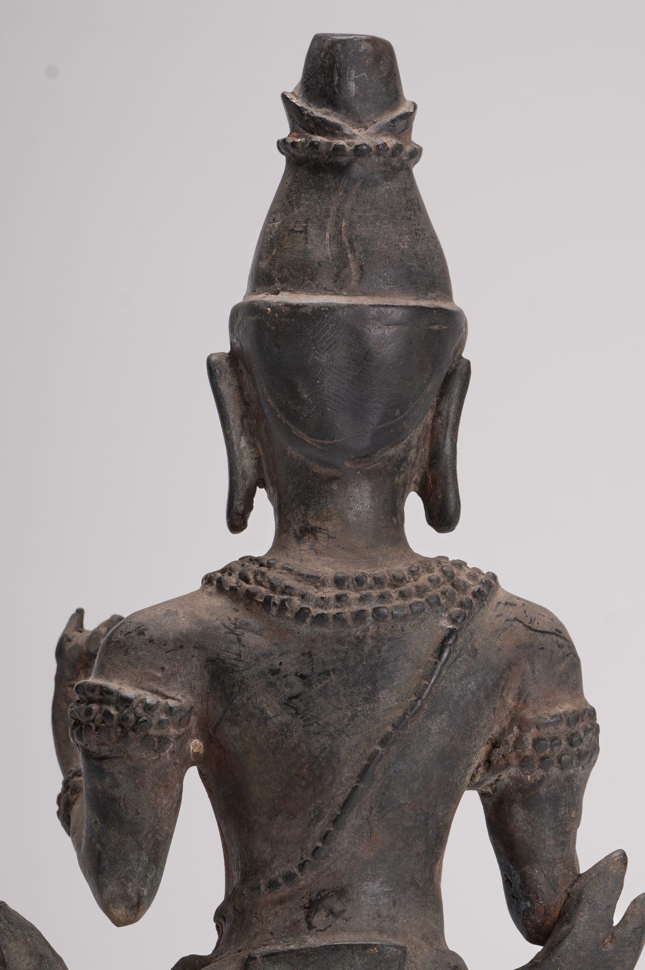 Antique Buddha Statue - Seated Antique Thai Hermit / Wise Man Statue - 29cm/12"