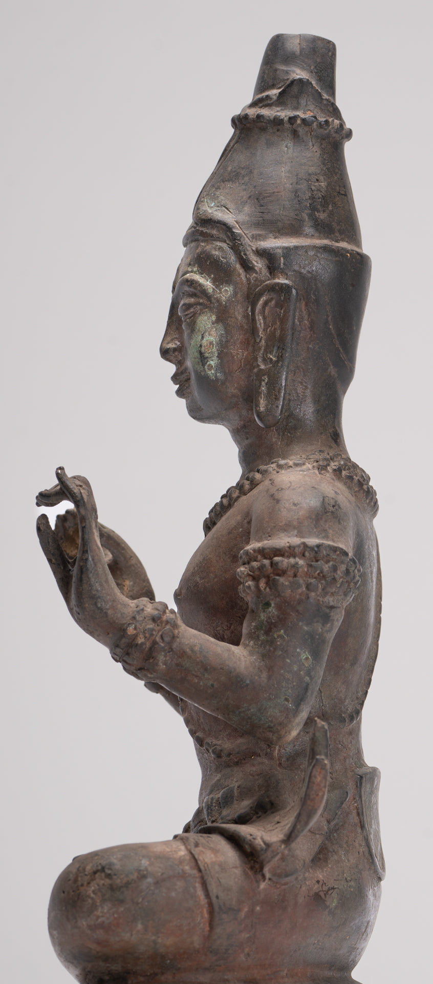 Antique Buddha Statue - Seated Antique Thai Hermit / Wise Man Statue - 29cm/12"