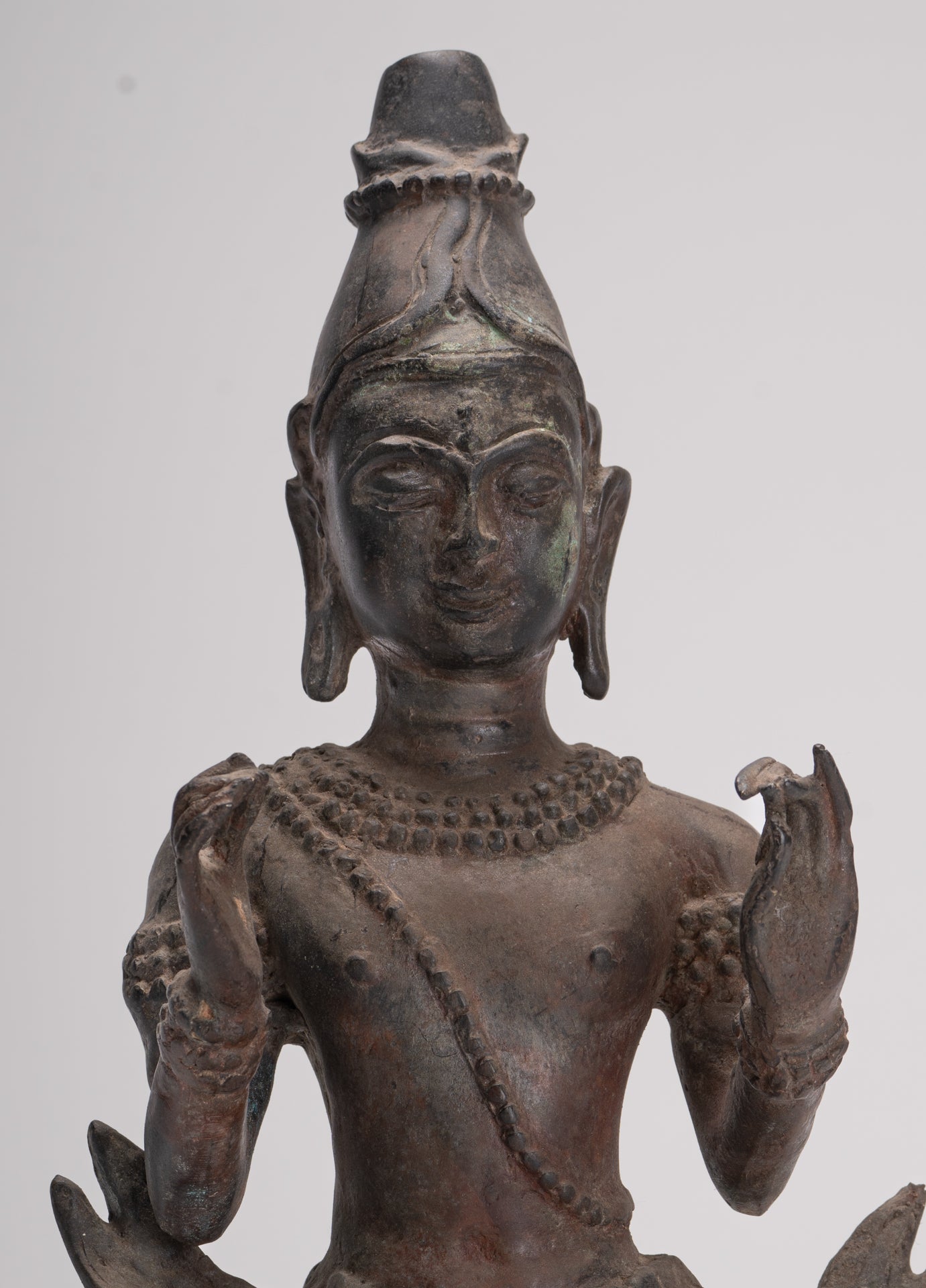 Antique Buddha Statue - Seated Antique Thai Hermit / Wise Man Statue - 29cm/12"