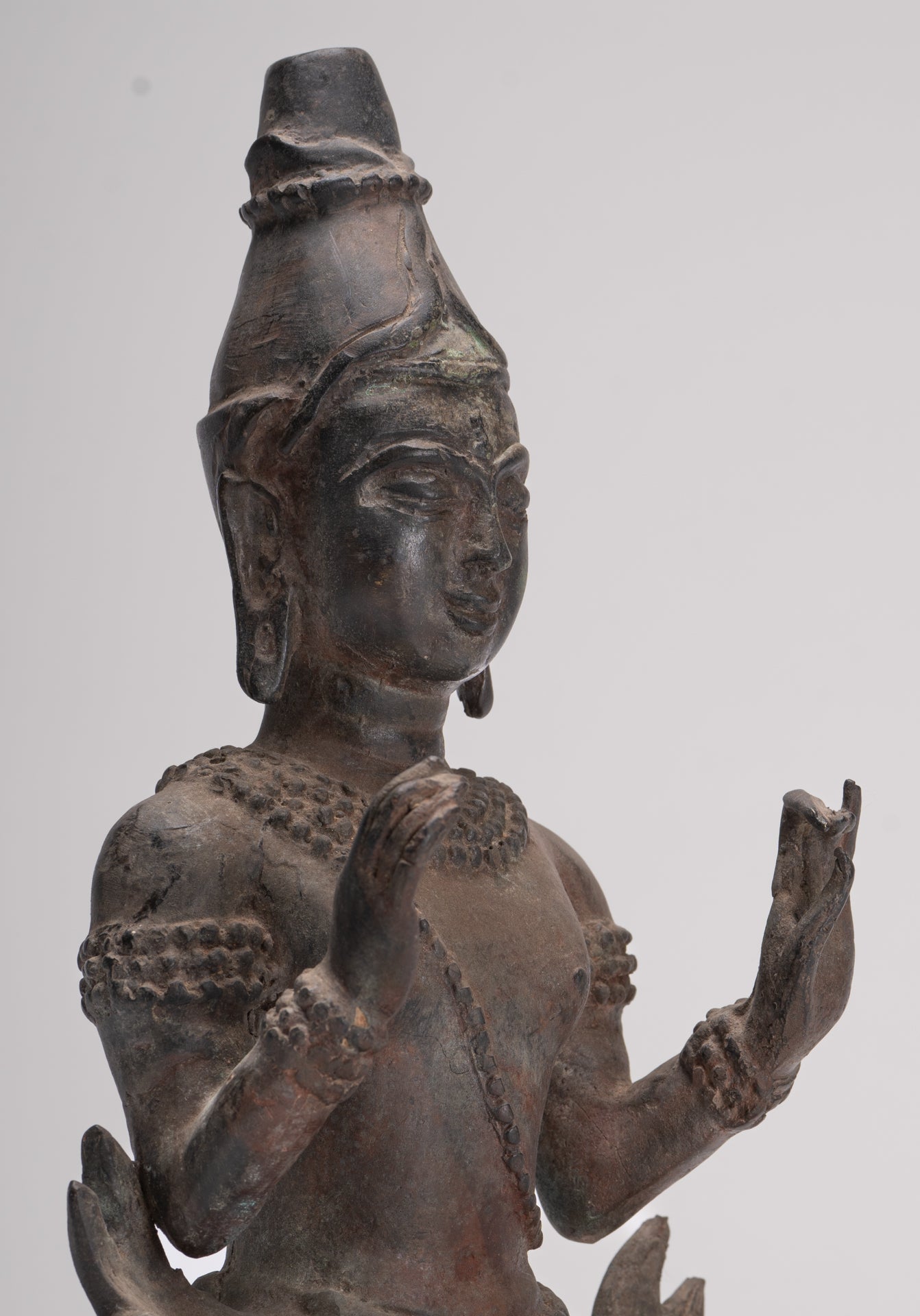 Antique Buddha Statue - Seated Antique Thai Hermit / Wise Man Statue - 29cm/12"