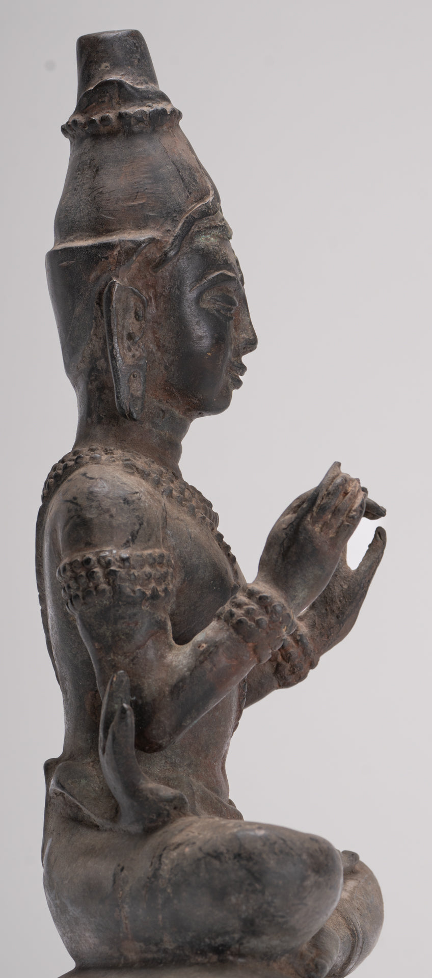 Antique Buddha Statue - Seated Antique Thai Hermit / Wise Man Statue - 29cm/12"