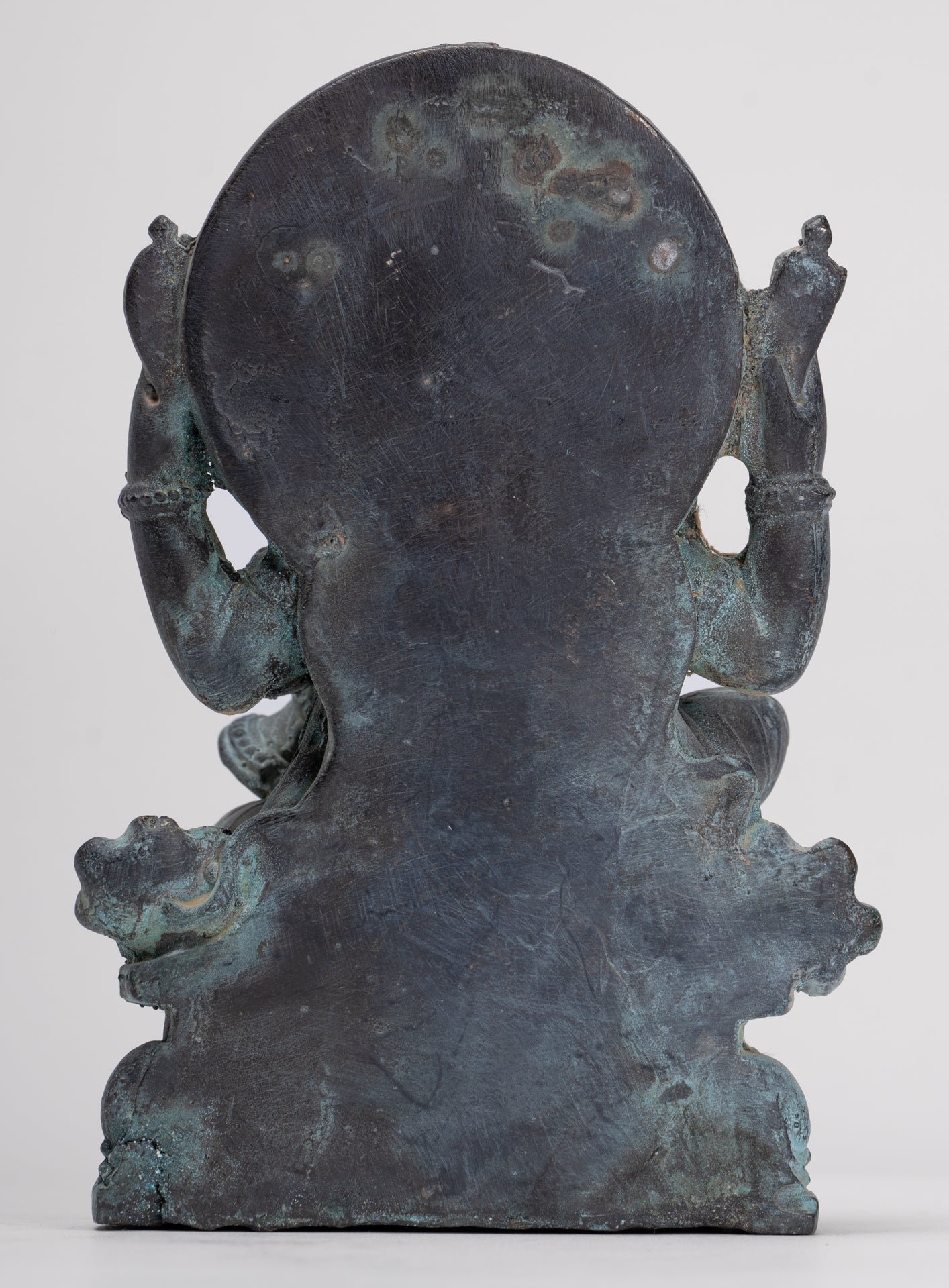 Ganesh - Antique Thai Style Bronze Seated Ganesh Statue - 15.5cm/6"