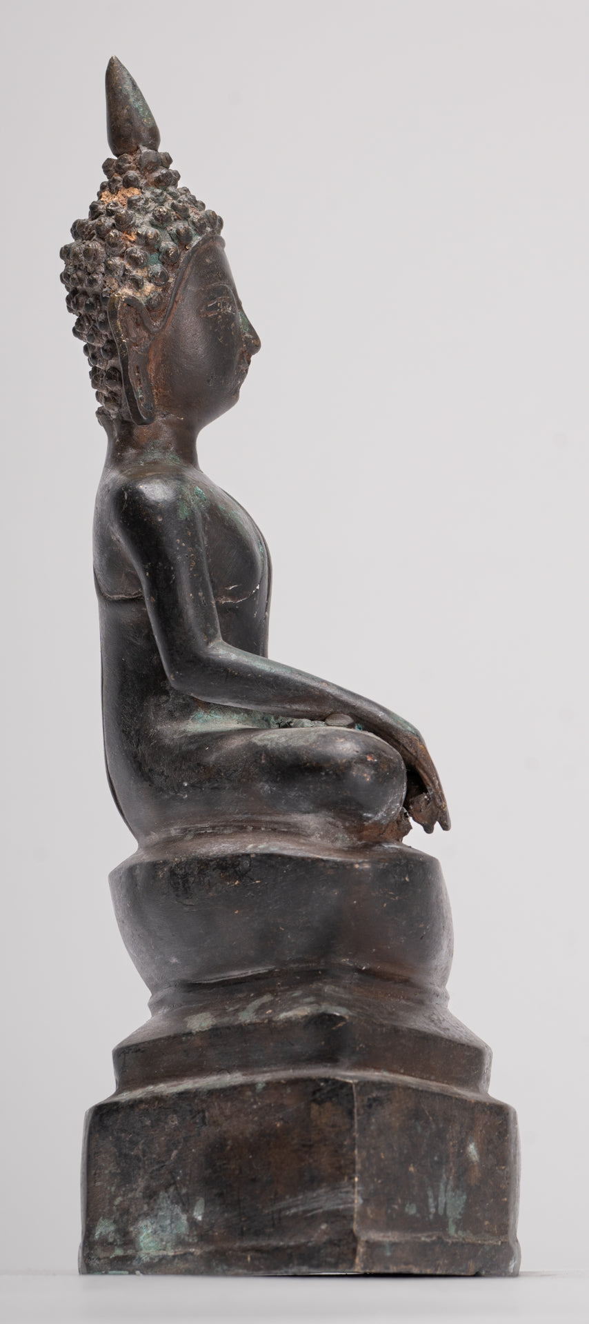 Buddha Statue - Antique Laos Style Bronze Enlightenment Buddha Statue - 29cm/12"