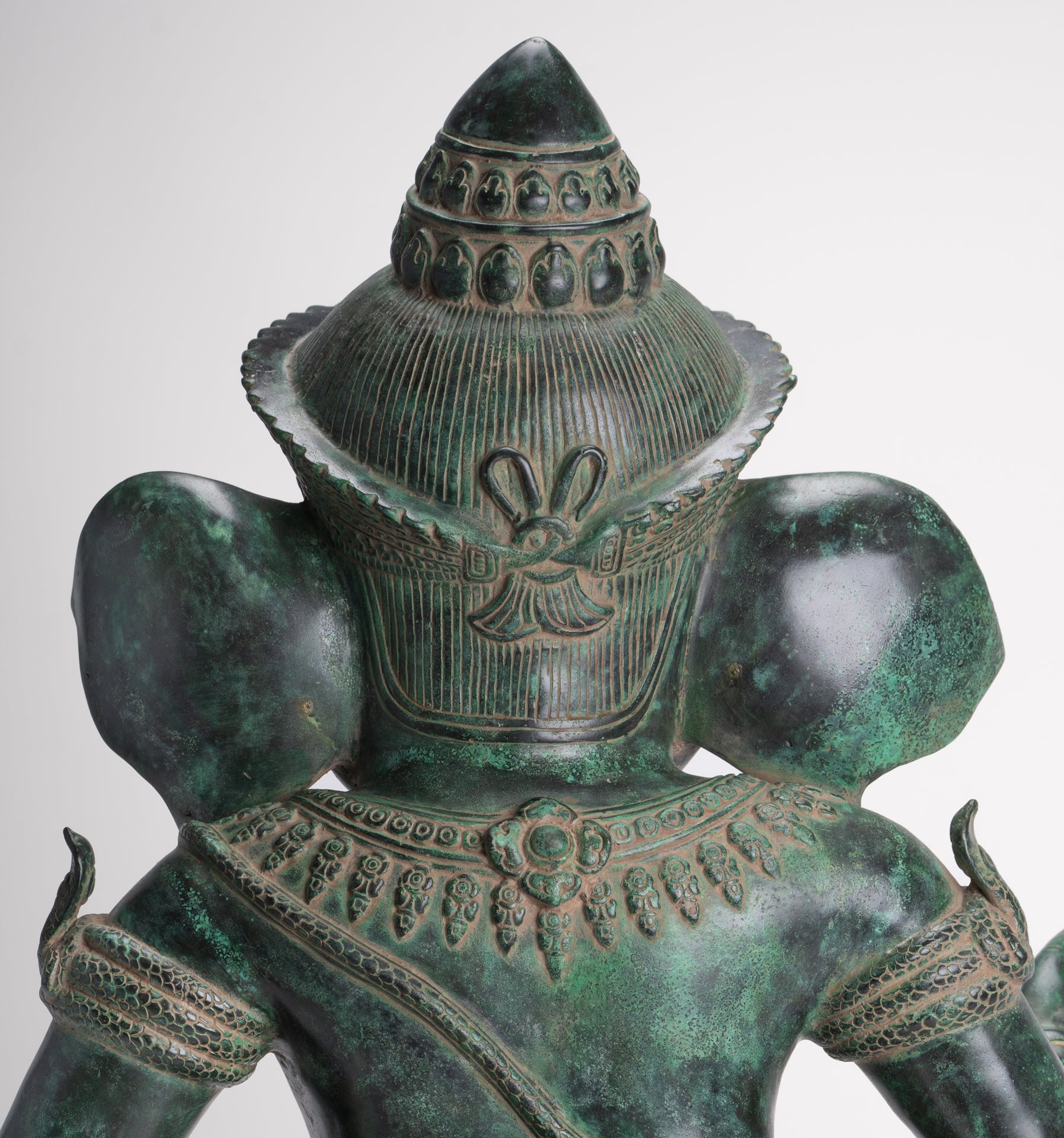 Ganesha Statue - Antique Khmer Style Bronze Seated Ganesha Statue - 63cm/24"