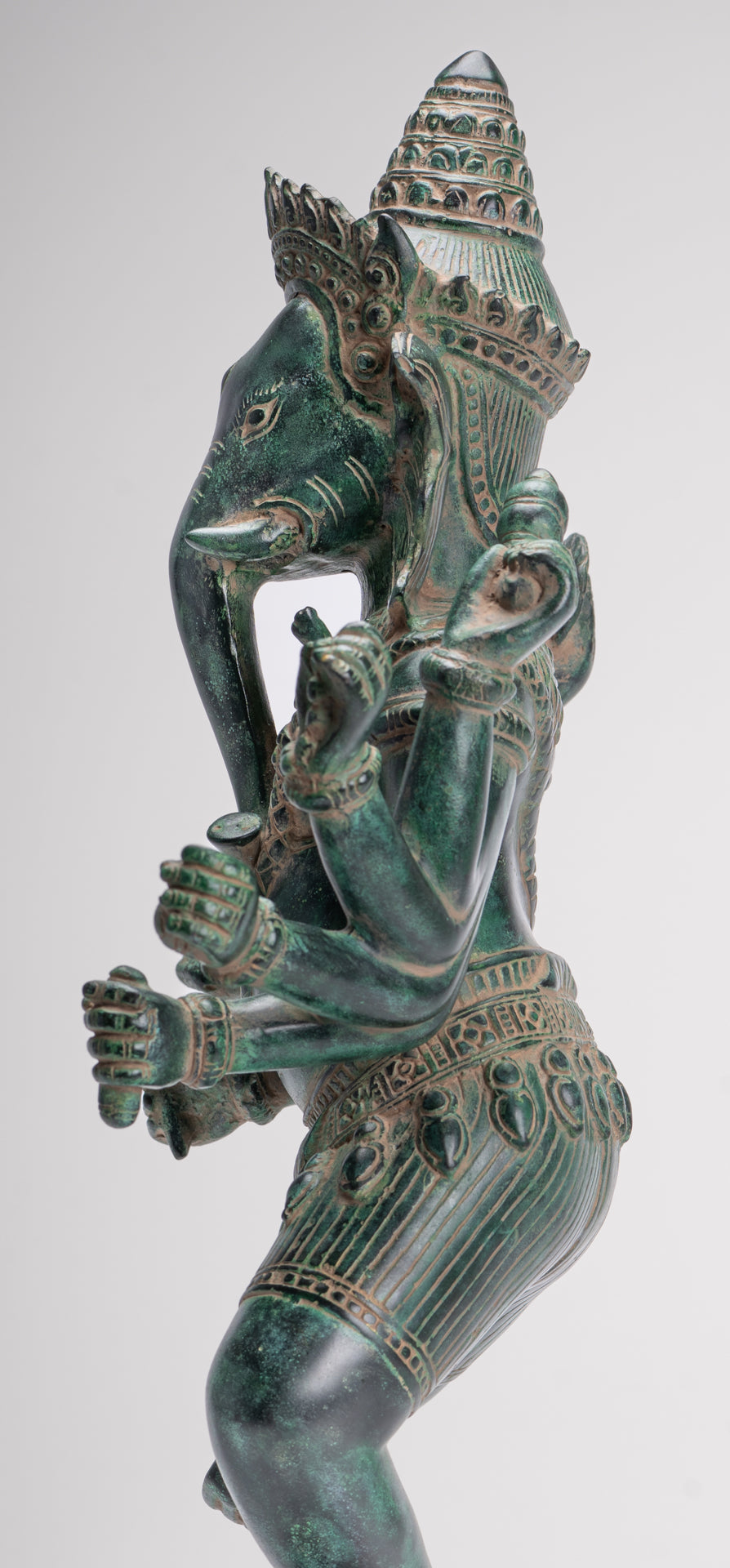 Ganesha Statue - Antique Khmer Style Bronze Dancing Ganesh Statue - 50cm/20"