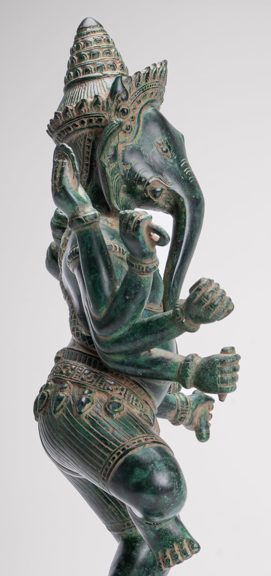 Ganesha Statue - Antique Khmer Style Bronze Dancing Ganesh Statue - 50cm/20"