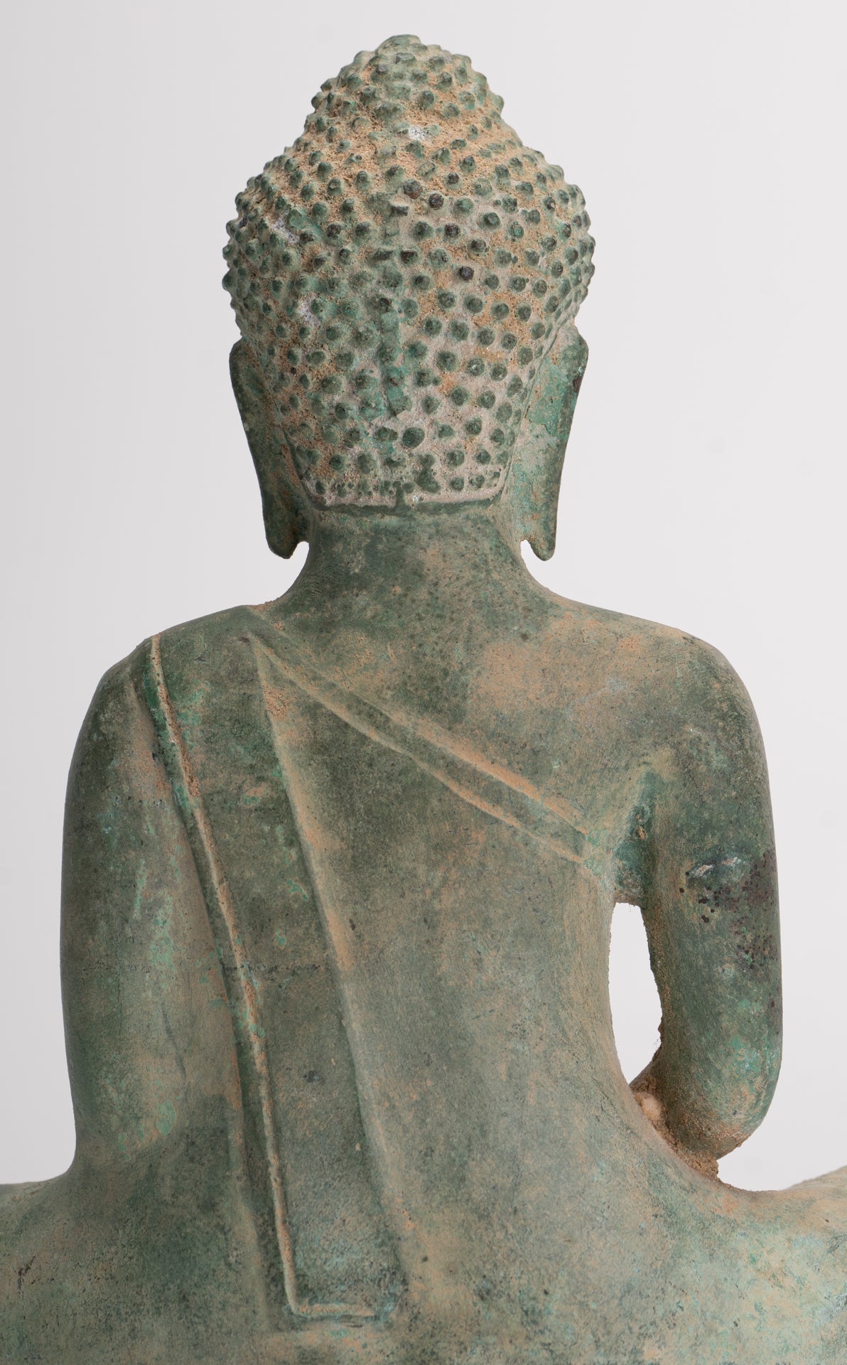 Buddha Statue - Antique Khmer Style Seated Meditation Buddha Statue - 18cm/7"