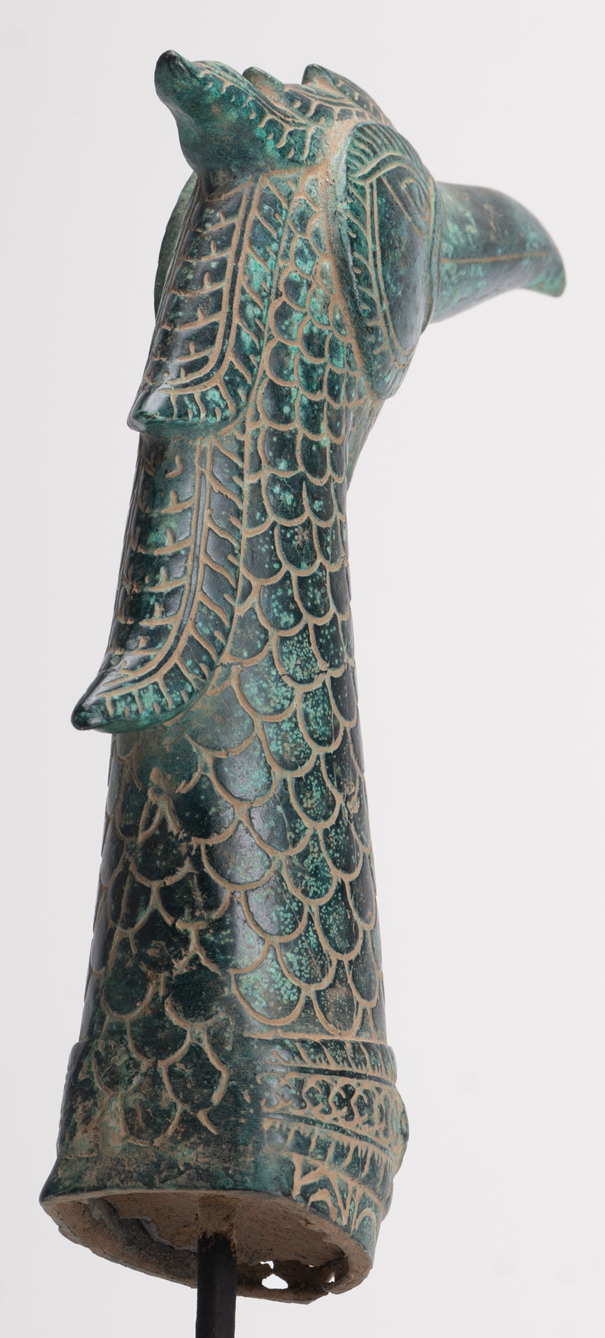 Antique Khmer Style Standing Bronze Mythical Bird/Goose/Peacock - 29cm/12" Tall