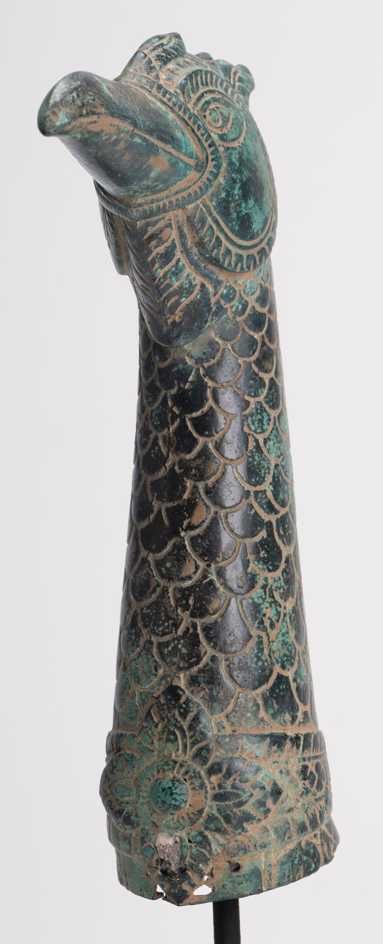 Antique Khmer Style Standing Bronze Mythical Bird/Goose/Peacock - 29cm/12" Tall