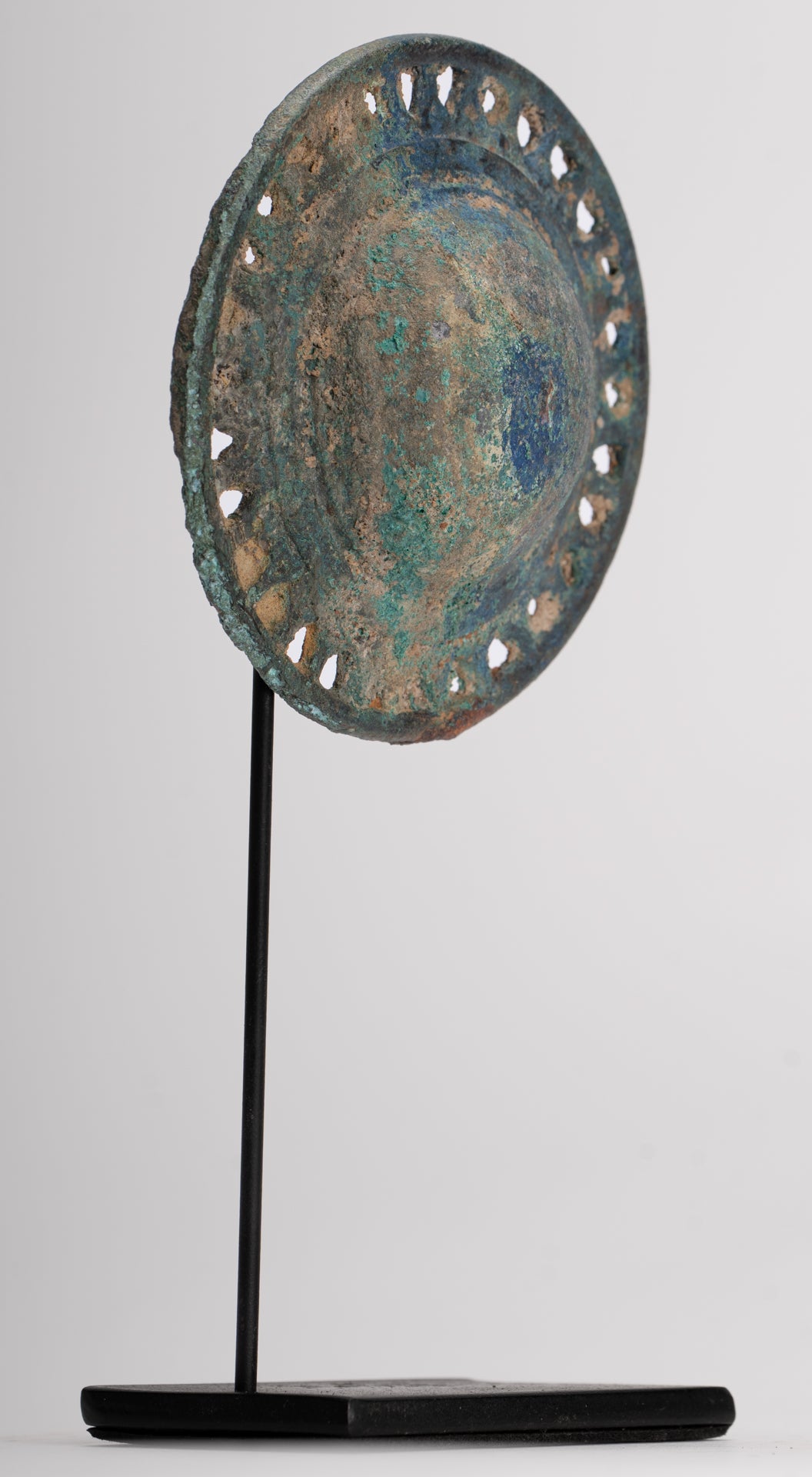 Antique Khmer Style Mounted Bronze Mandala Belt Buckle - 16cm/6"