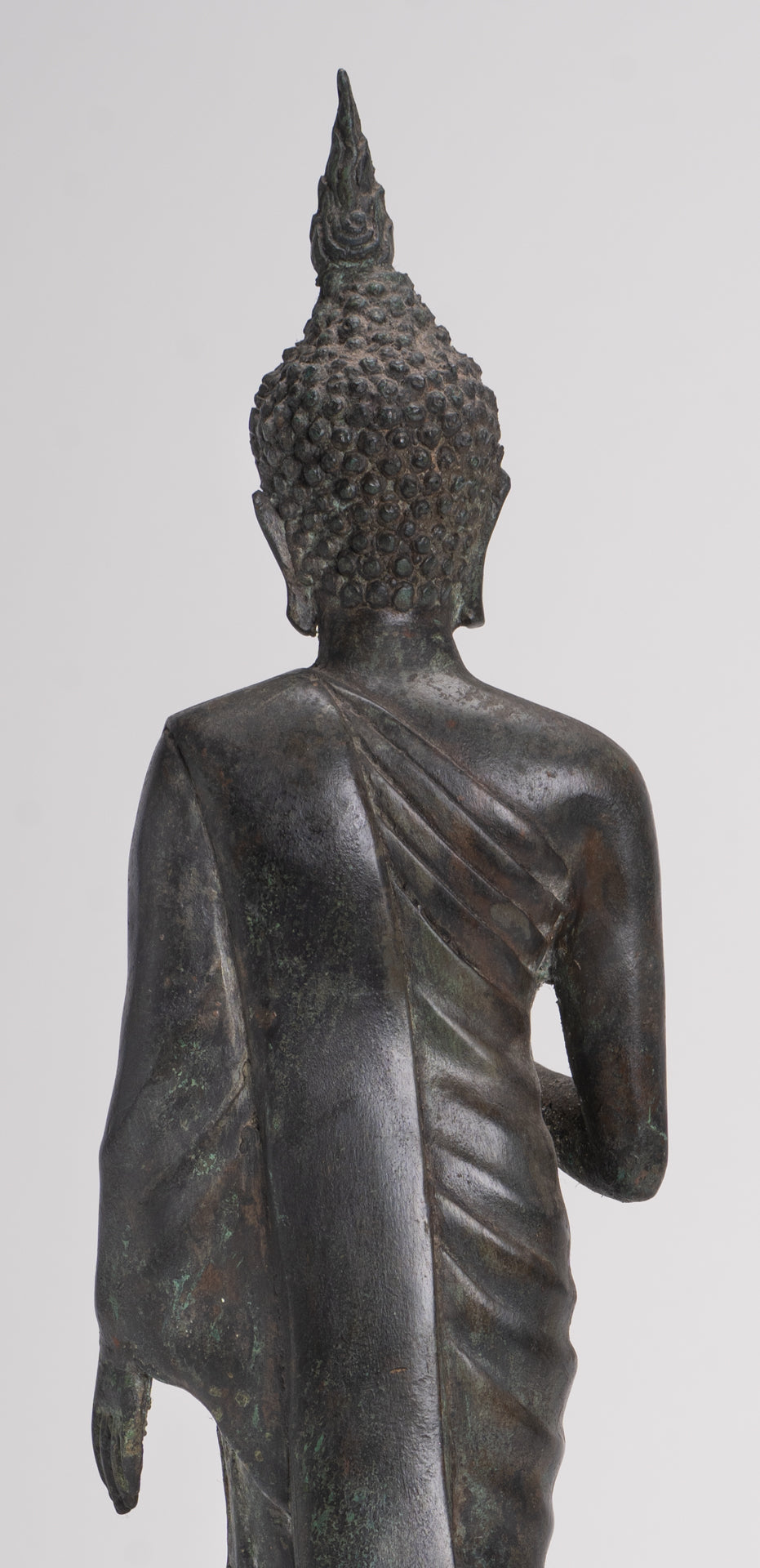 Buddha Statue - Antique Thai Style Bronze Standing Abhaya Protection Buddha Statue - 45cm/18"