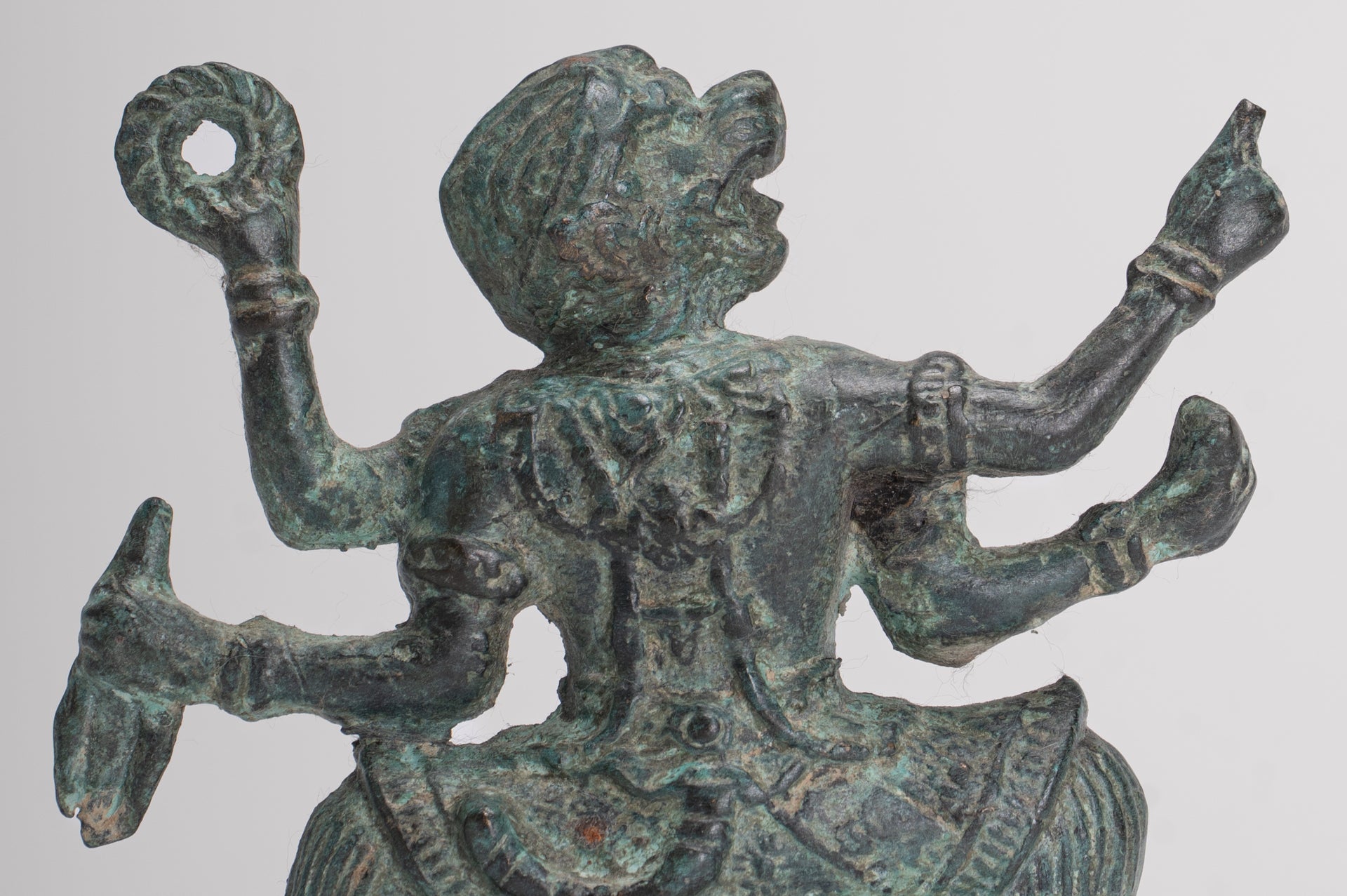 Antique Thai Style Hindu God Hanuman Statue - 12cm/5" Tall