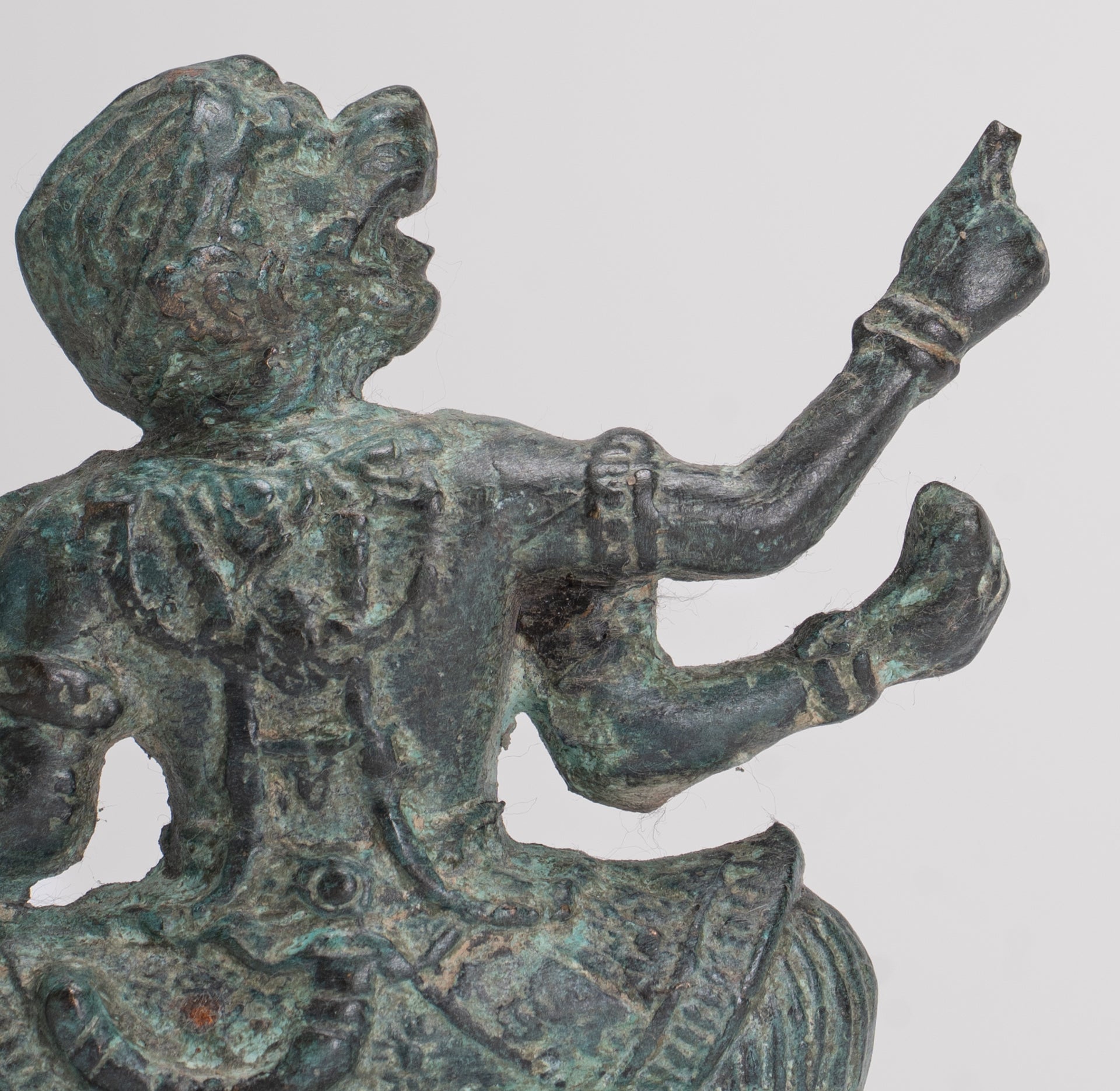 Antique Thai Style Hindu God Hanuman Statue - 12cm/5" Tall