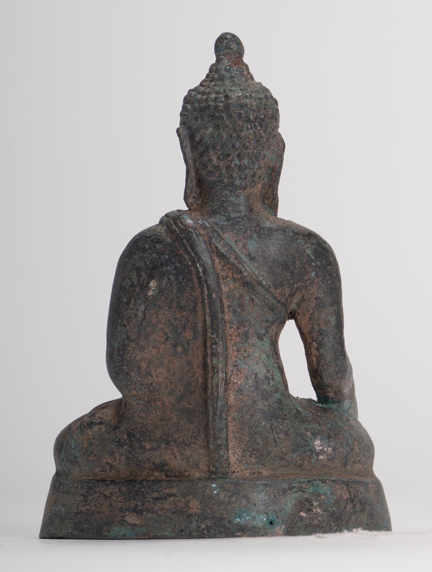 Buddha Statue - Antique Thai Style Bronze Chiang Saen Enlightenment Buddha Statue - 10.5cm/4"
