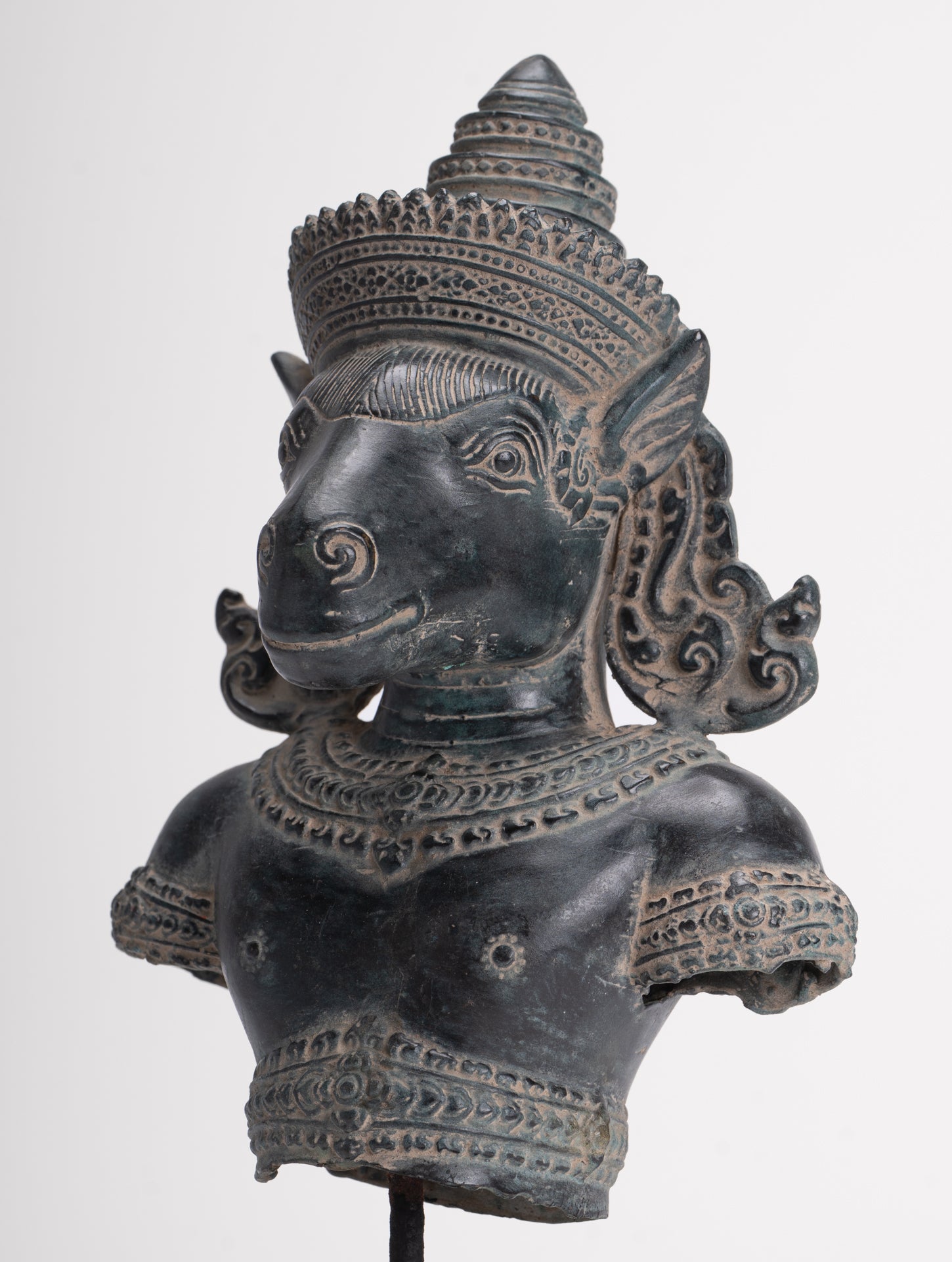 Kalkin Statue - Antique Khmer Style Bronze Hayagriva Kalkin Horse of Vishnu - 25cm/10"