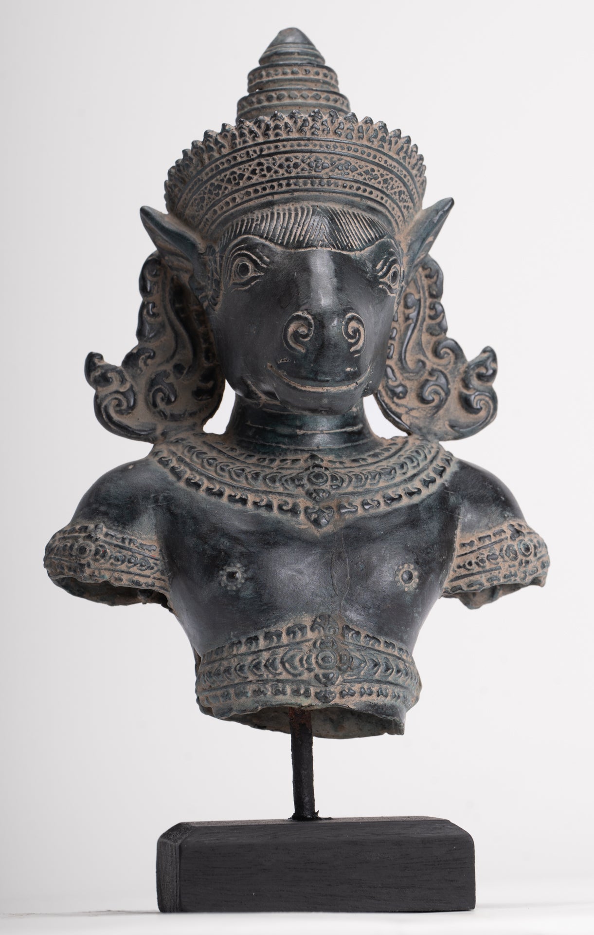 Kalkin Statue - Antique Khmer Style Bronze Hayagriva Kalkin Horse of Vishnu - 25cm/10"