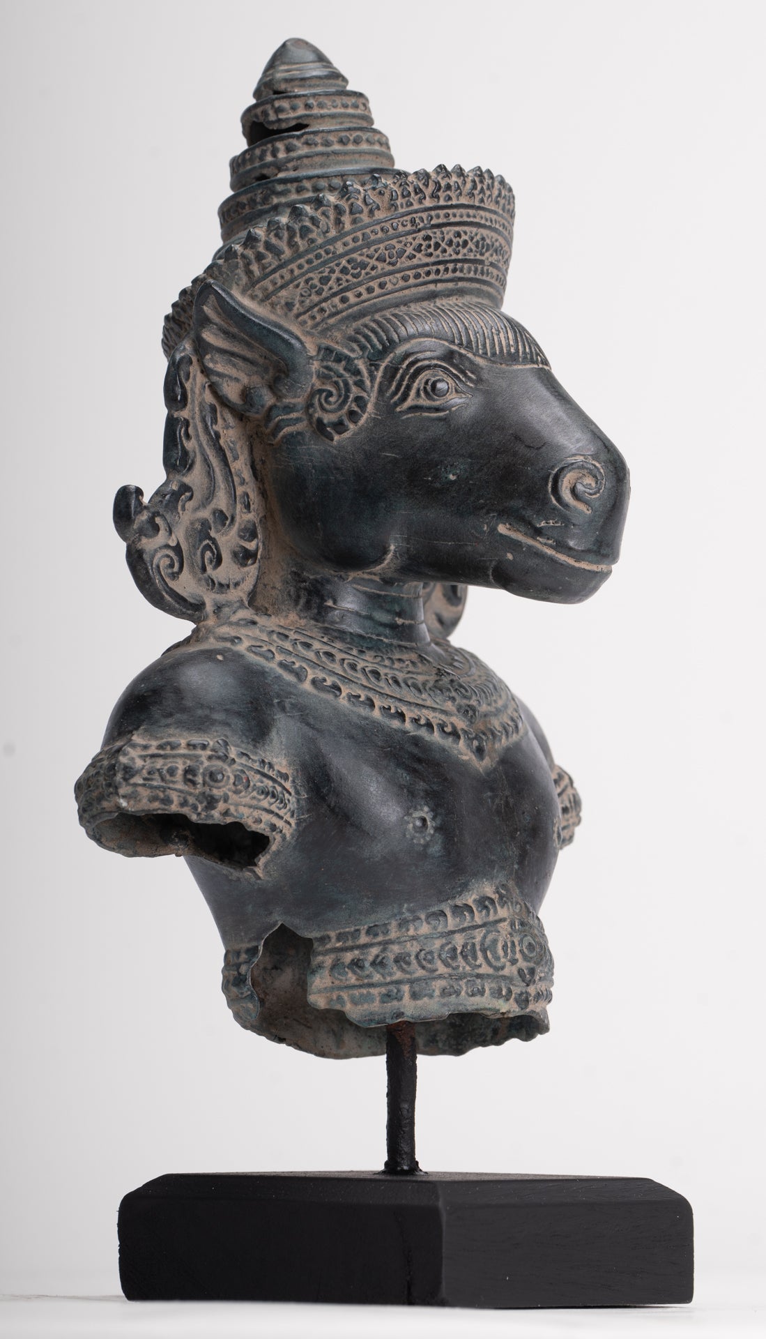 Kalkin Statue - Antique Khmer Style Bronze Hayagriva Kalkin Horse of Vishnu - 25cm/10"