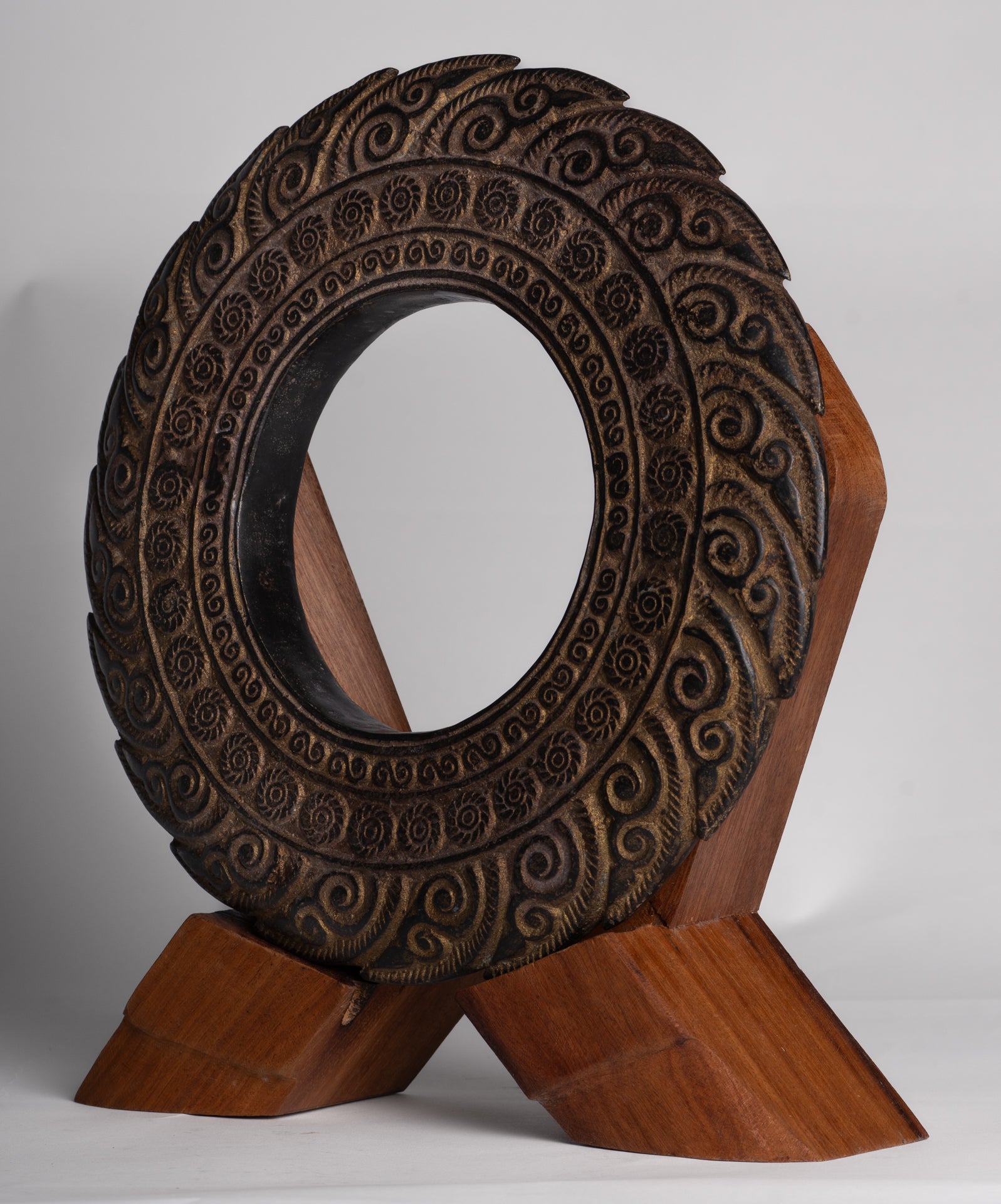 Antique Khmer Style Bronze Vishnu Discus or Chakra - 33cm/13"