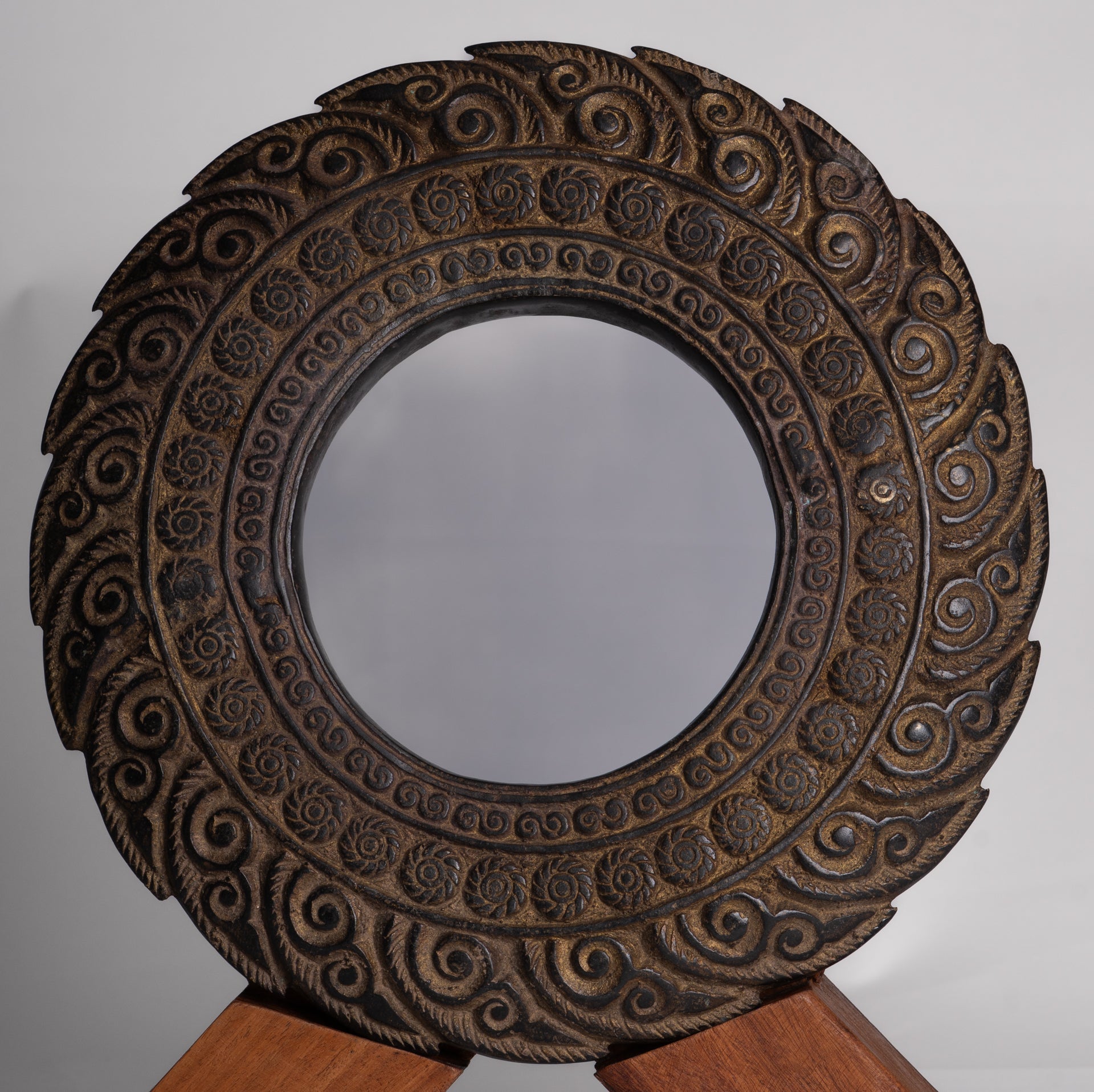 Antique Khmer Style Bronze Vishnu Discus or Chakra - 33cm/13"