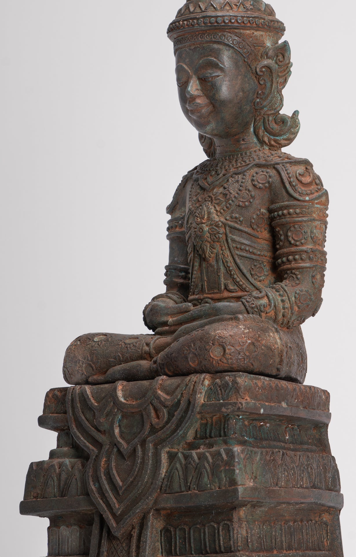 Buddha Statue - Seated Antique Laos Style Meditation Buddha Statue - 61cm/24"