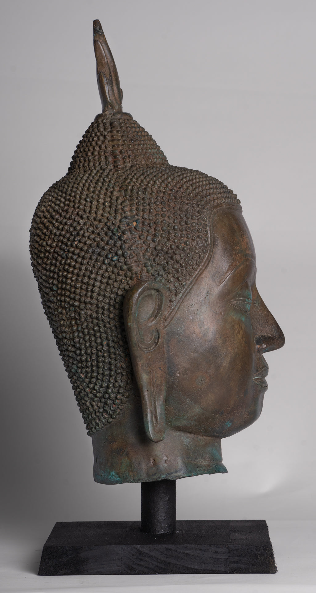 Buddha Statue - Antique U Thong Style Bronze Enlightenment Buddha Head - 47cm/19"