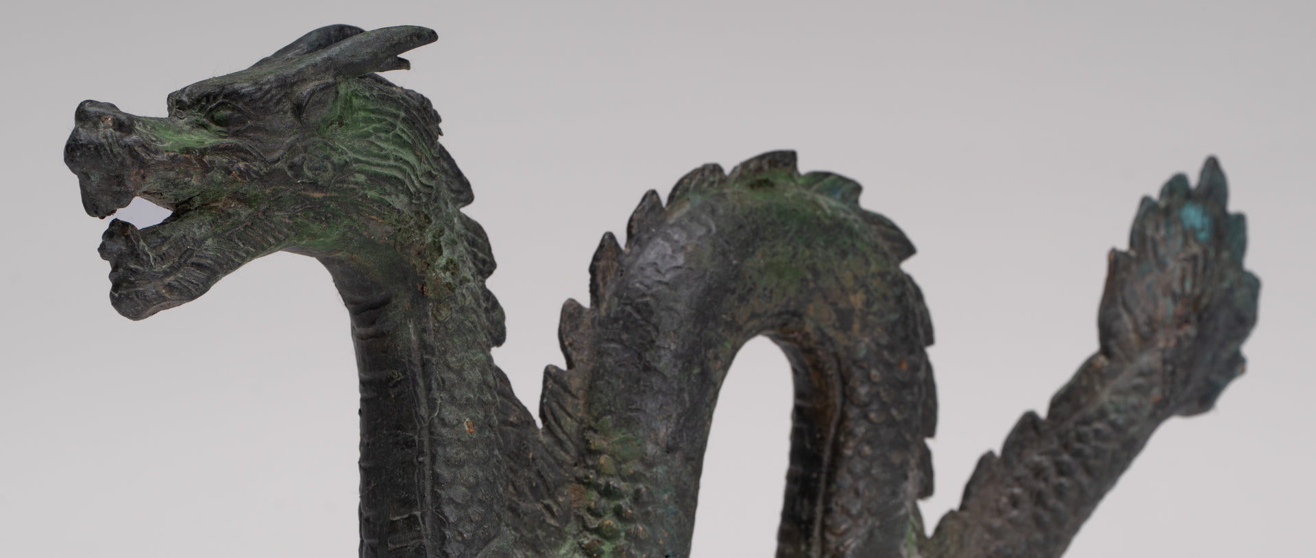 Antique Chinese Style Bronze Dragon Statue - 16cm/6"