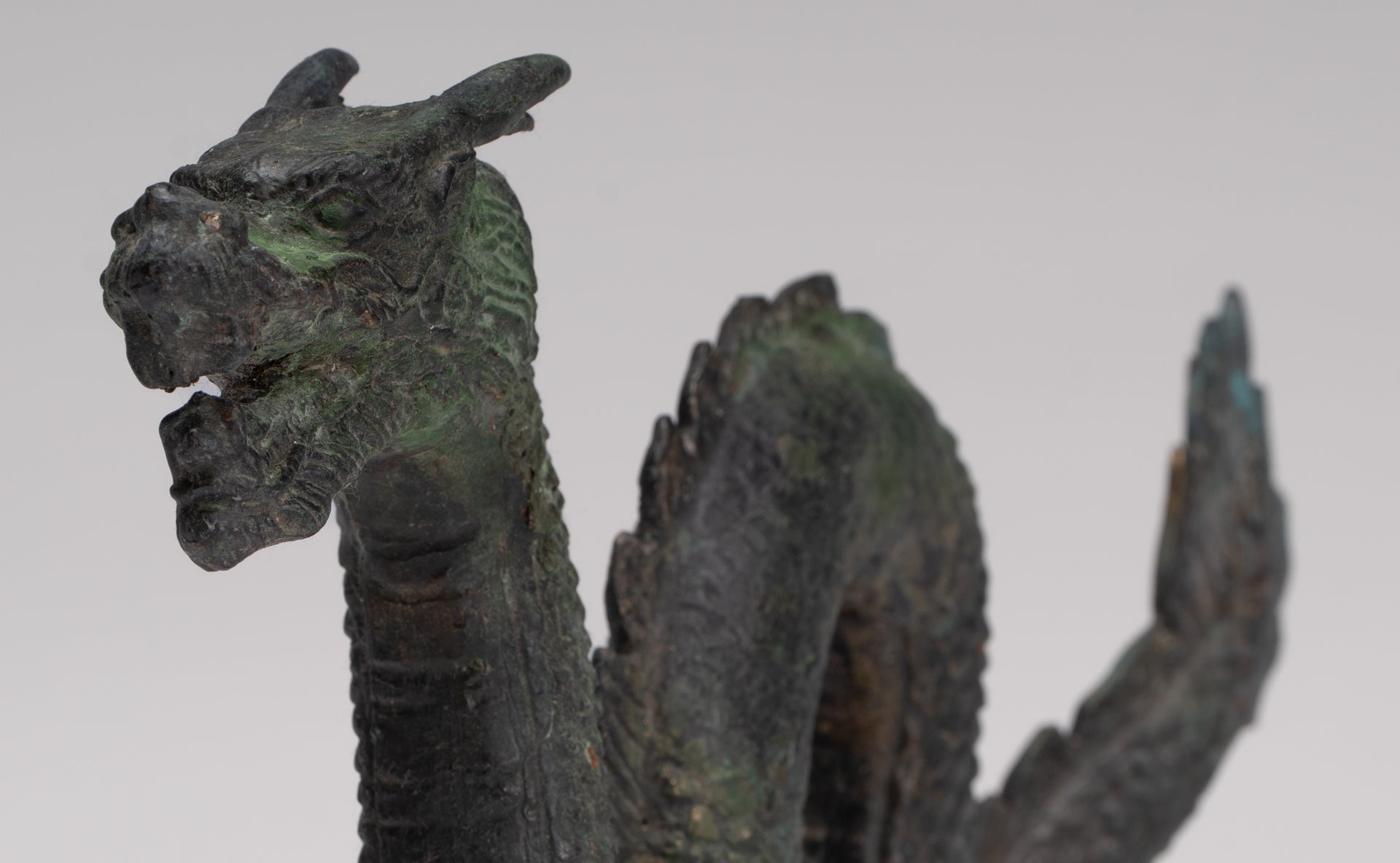 Antique Chinese Style Bronze Dragon Statue - 16cm/6"