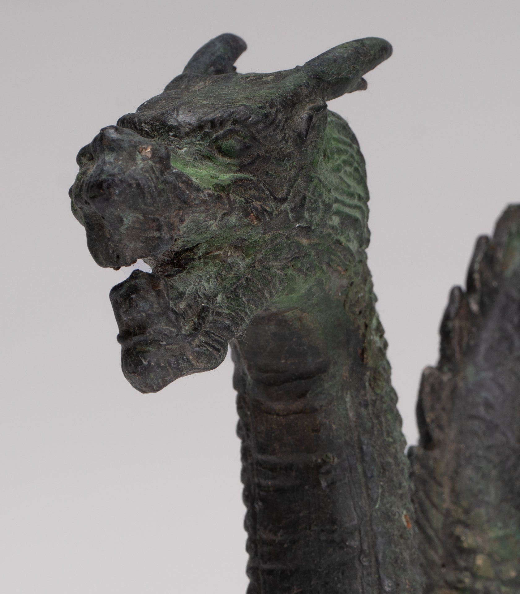 Antique Chinese Style Bronze Dragon Statue - 16cm/6"