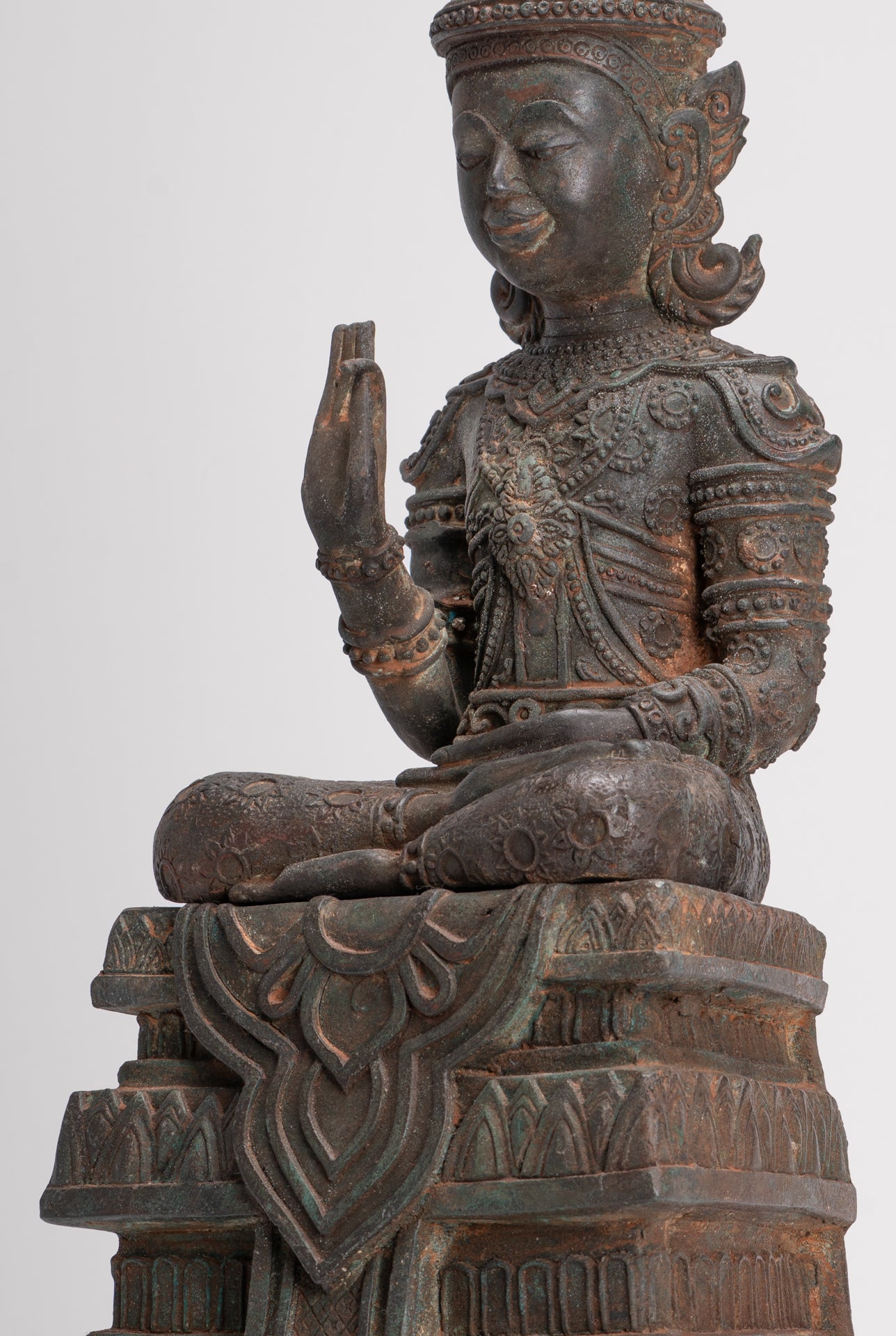 Buddha Statue - Seated Antique Laos Style Teaching Buddha Statue - 61cm/24"