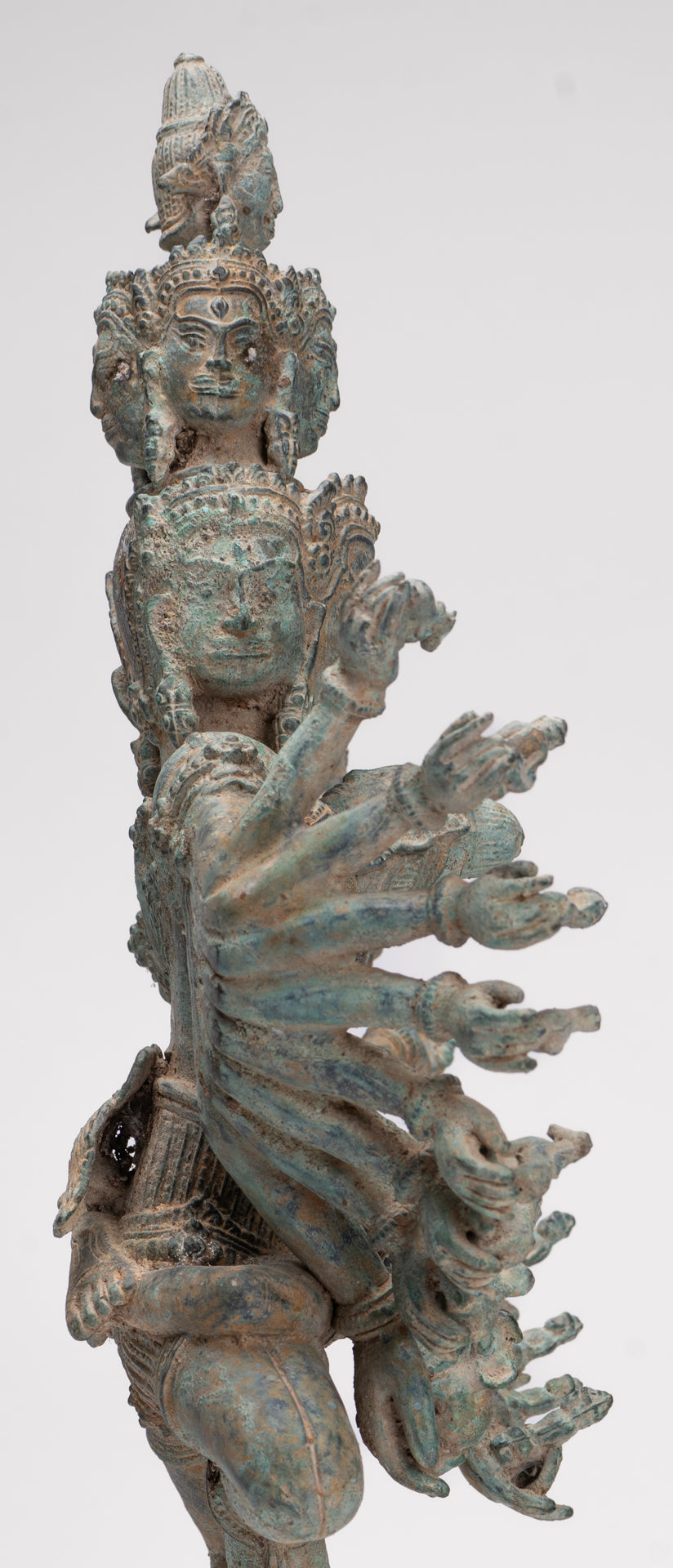 Antique Khmer Style Standing Bronze Tantric Hevajra & Nairatmya Statue - 48cm/19" Tall