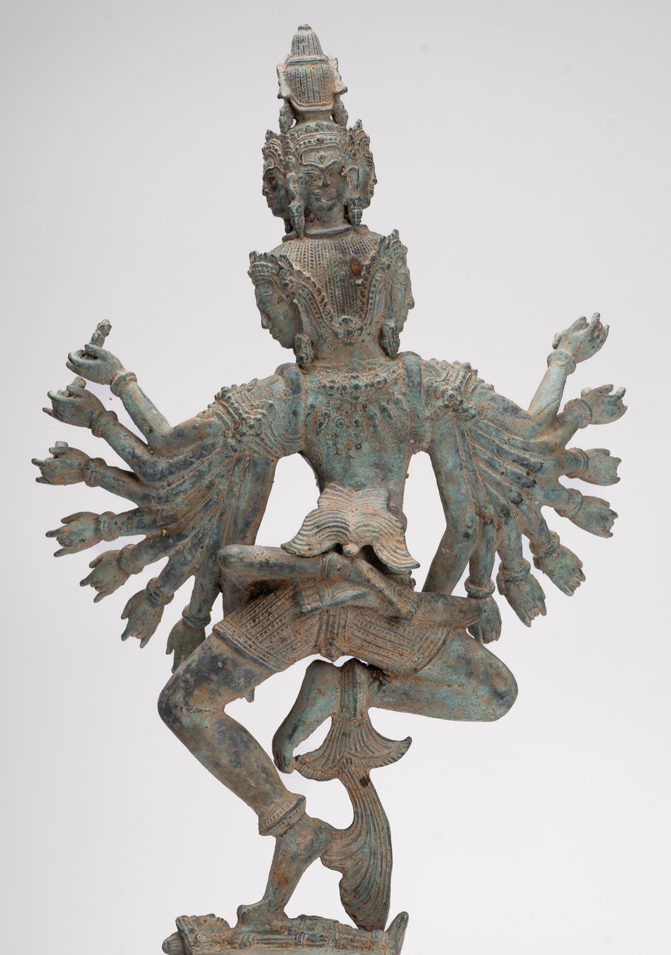 Antique Khmer Style Standing Bronze Tantric Hevajra & Nairatmya Statue - 48cm/19" Tall