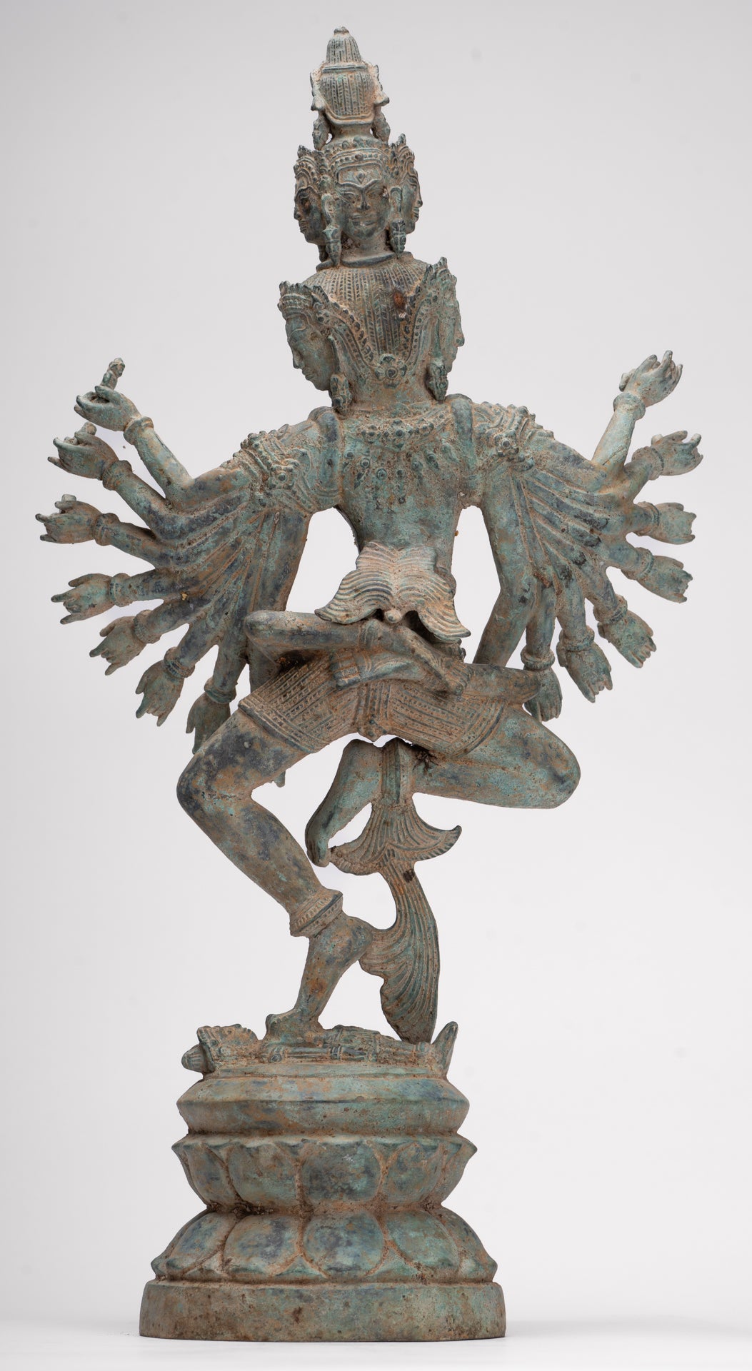 Antique Khmer Style Standing Bronze Tantric Hevajra & Nairatmya Statue - 48cm/19" Tall