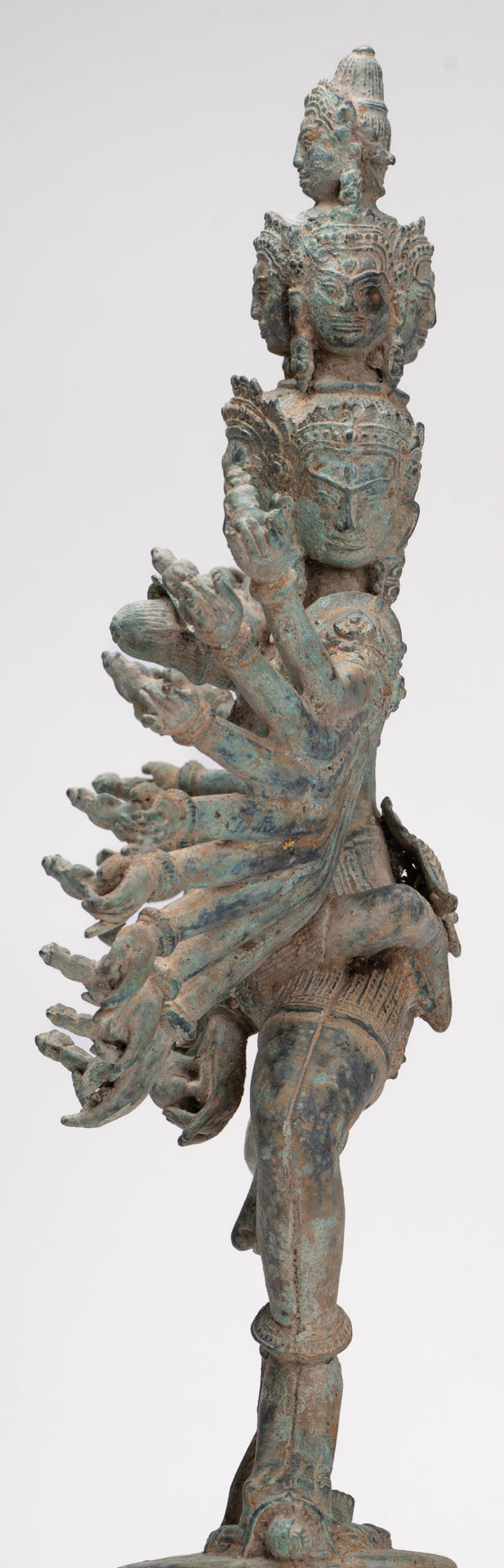 Antique Khmer Style Standing Bronze Tantric Hevajra & Nairatmya Statue - 48cm/19" Tall