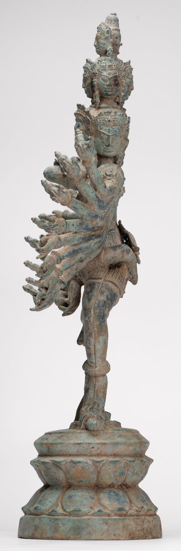 Antique Khmer Style Standing Bronze Tantric Hevajra & Nairatmya Statue - 48cm/19" Tall