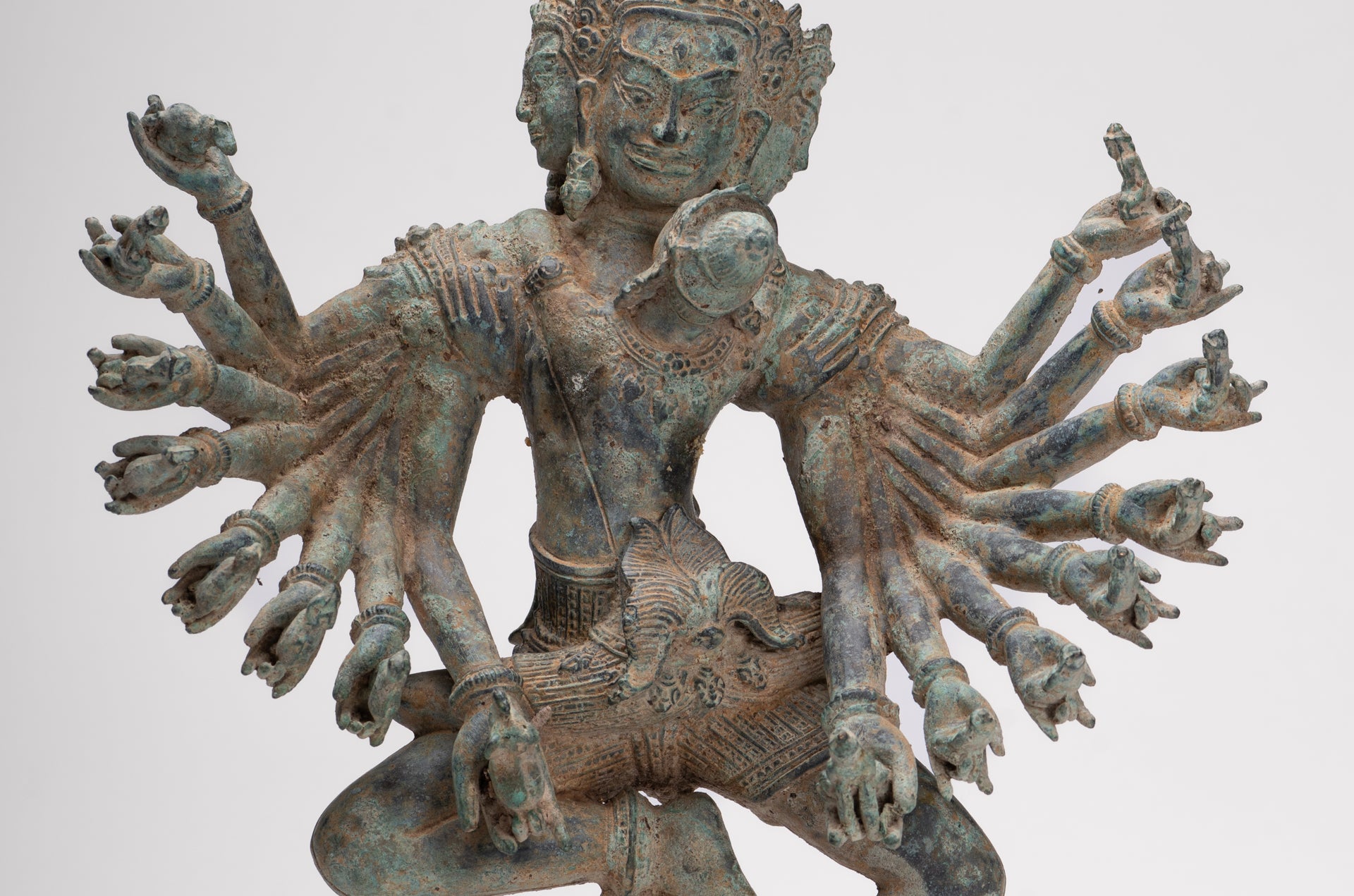 Antique Khmer Style Standing Bronze Tantric Hevajra & Nairatmya Statue - 48cm/19" Tall