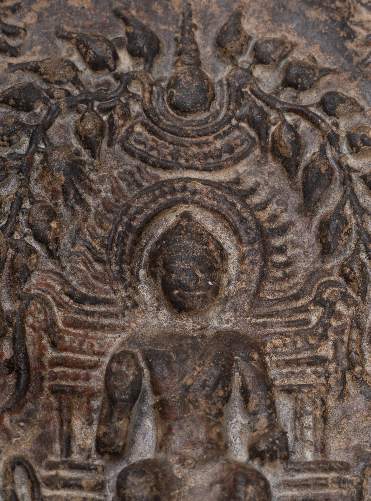 Votive Panel - Antique Thai Style Bronze Preaching Buddha Votive Panel - 12cm/5"