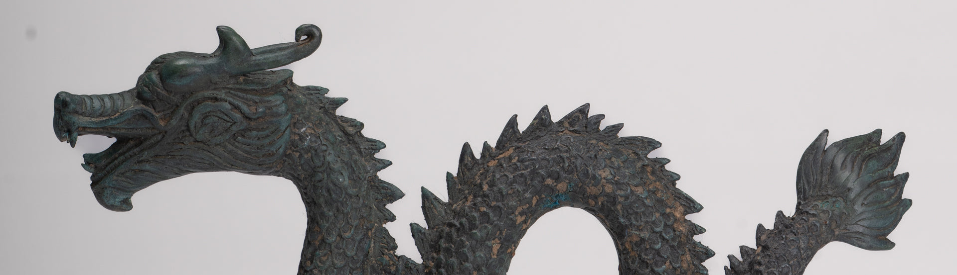 Antique Chinese Style Bronze Dragon Statue - 27cm/11"