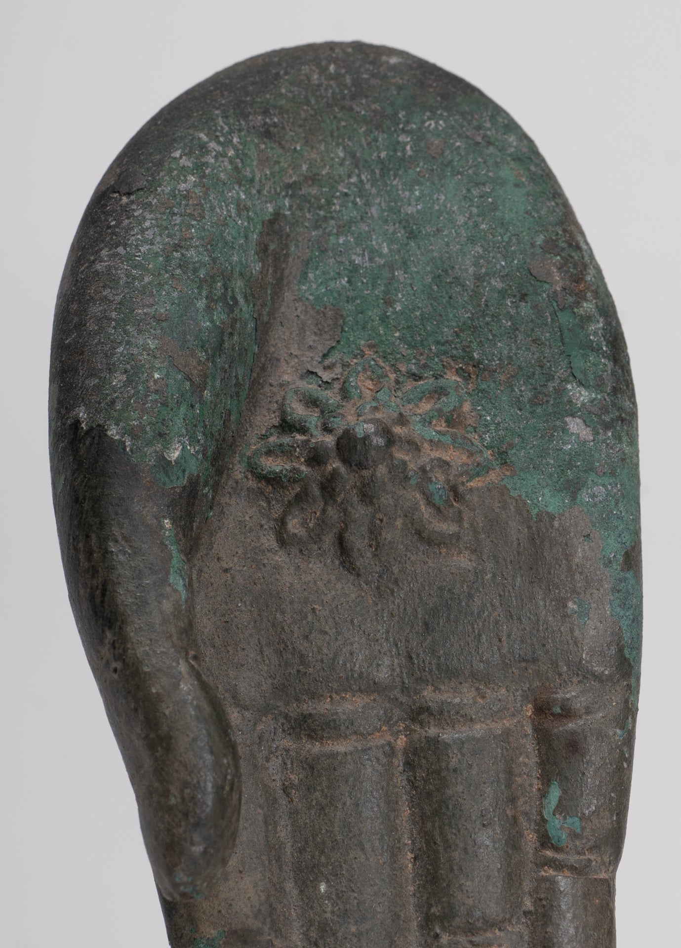 Mounted Antique Thai Style Southeast Asia Bronze Thai Protection Hand - 12.5cm/5"