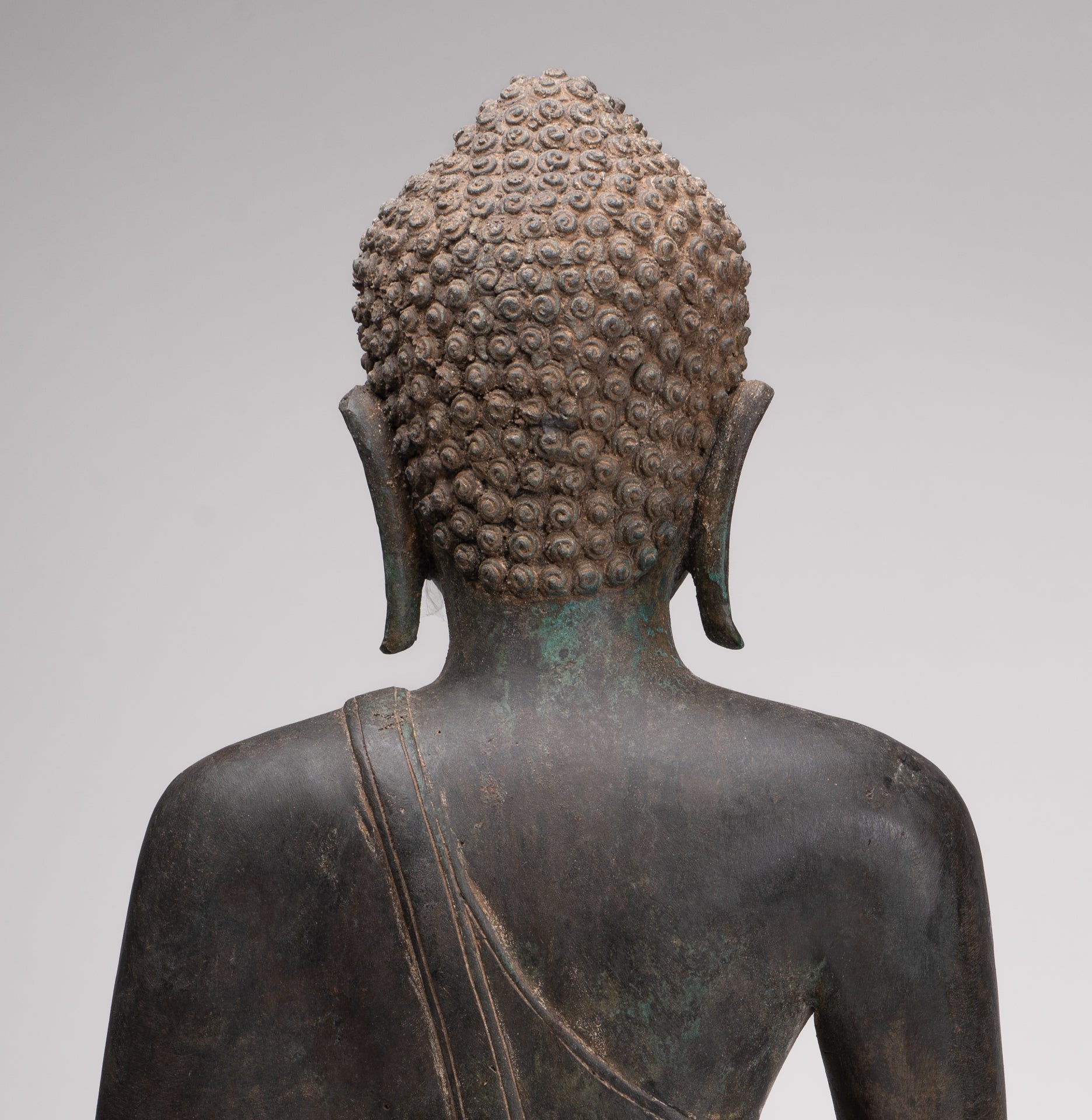 Buddha Statue - Antique Srivijaya Style Seated Enlightenment Buddha Statue - 63cm/25"