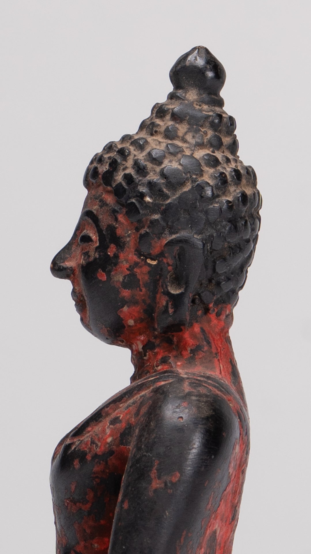 Buddha Statue - Antique Thai Style Bronze Chiang Saen Enlightenment Buddha Statue - 13cm/5"